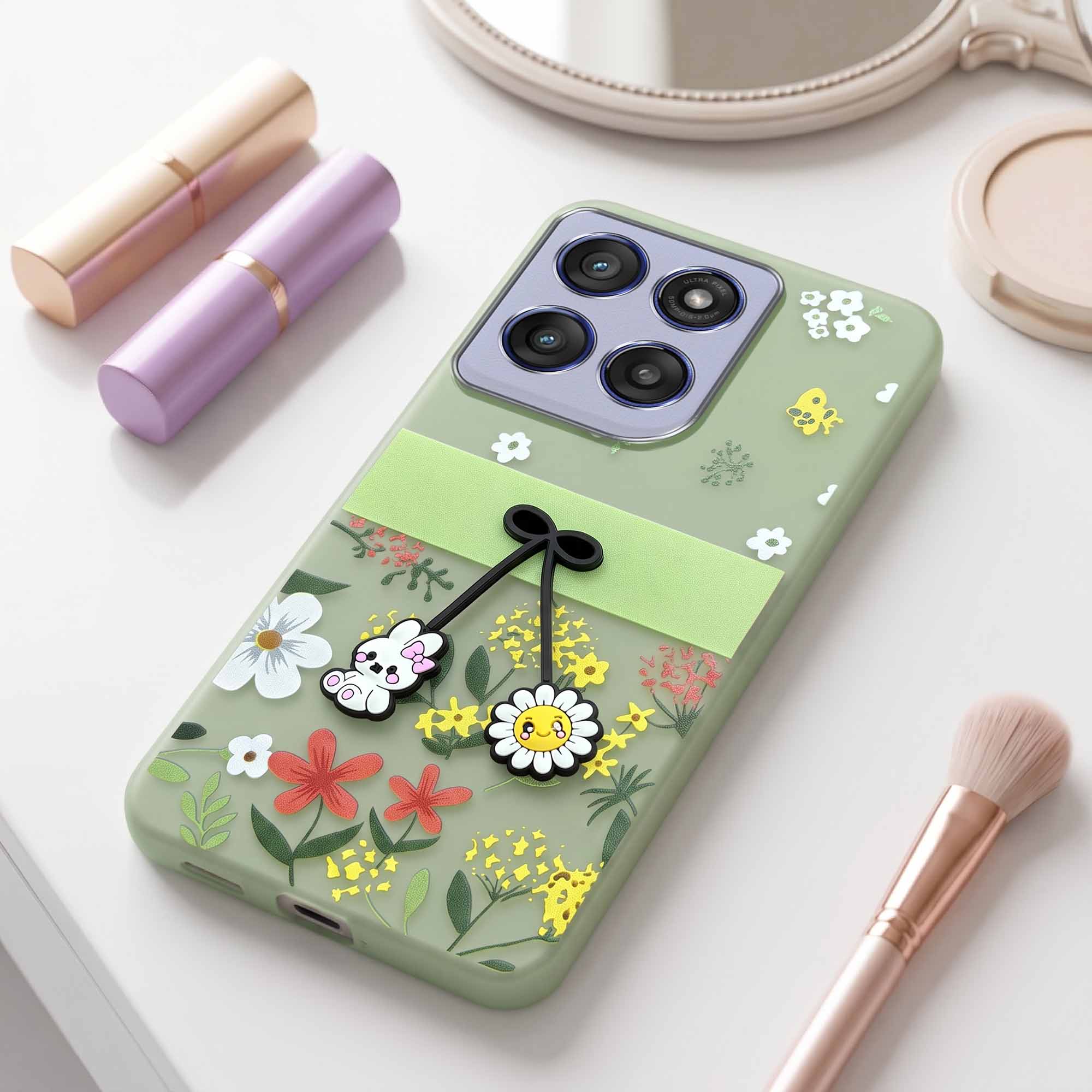 For Motorola Moto Edge 60 Stylus Back Cover Case (3D Cute Cartoons | Hard Back Side Soft | Matte Premium Finish | HD Printing)