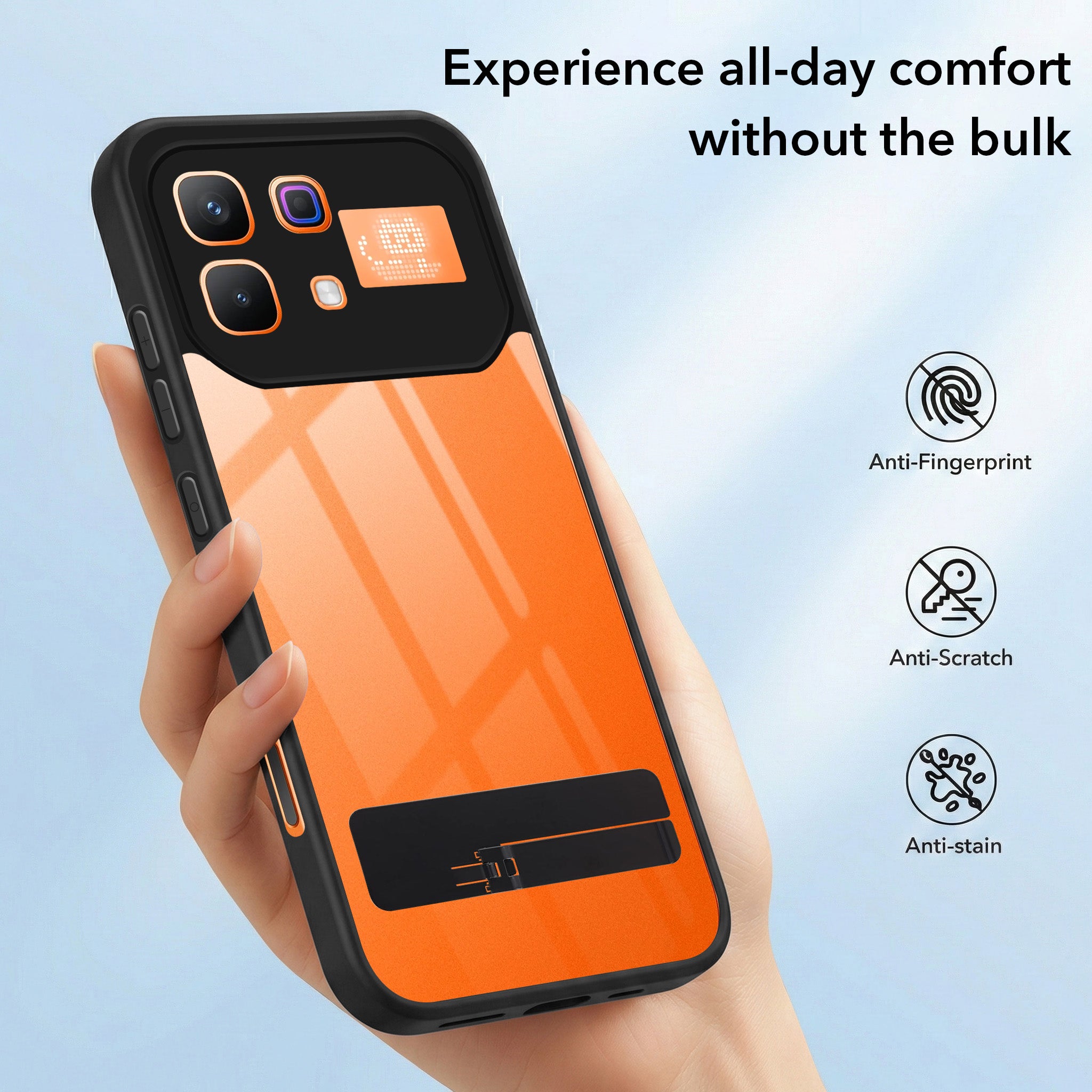 For Infinix Note 60 Pro 5G Back Cover Case (Built-in Stand | Lifetime Anti Yellow | Kickstand Shockproof | Camera Protection | MagSafe Compatible)