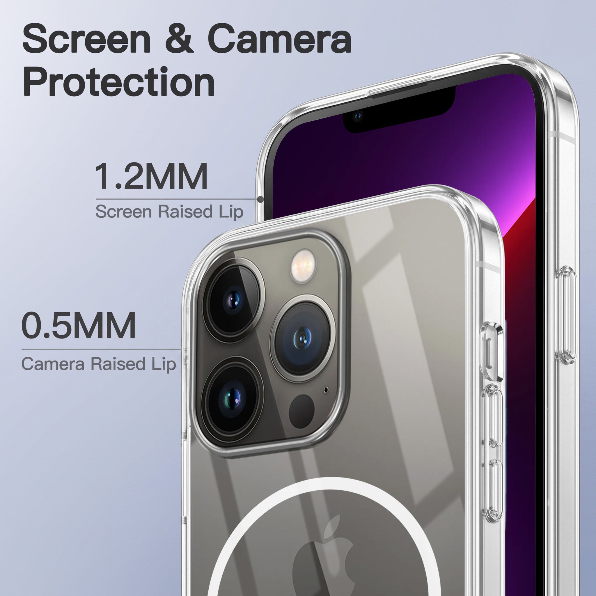 For Apple iPhone 13 Pro Back Case Cover Crystal Anti Yellow (Unbreakable PC | MagSafe Wireless Charging Support |Camera Protection Bump)