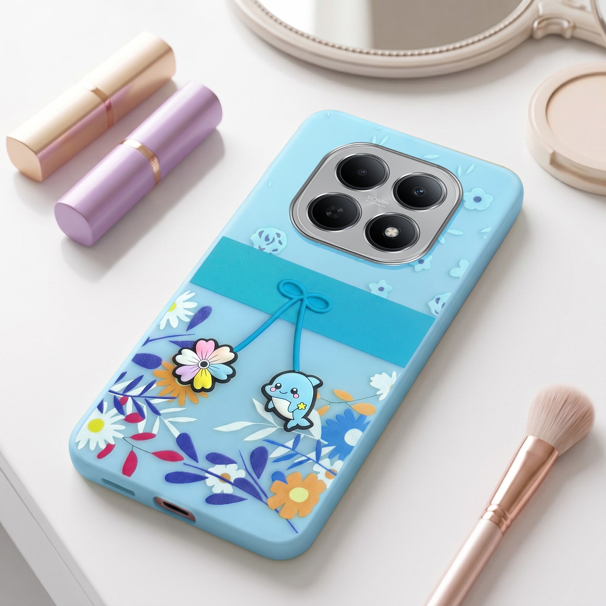For Poco M8 5G Back Cover Case (3D Cute Cartoons | Hard Back Side Soft | Matte Premium Finish | HD Printing)