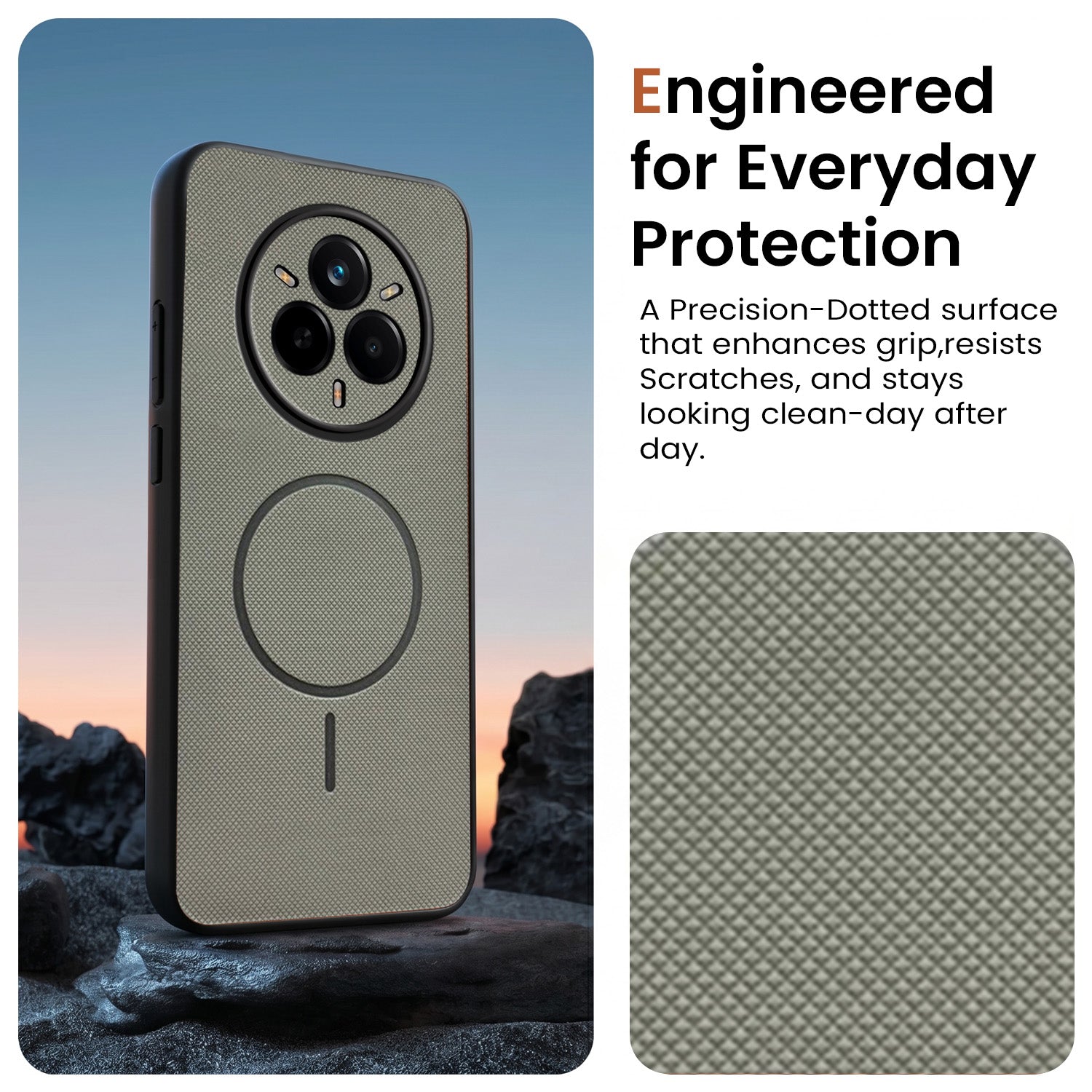 For Realme 14 Pro Back Cover Case PU Leather (Texture Grip Design | Professional Minimalist | Camera Protection | Soft and Flexible)