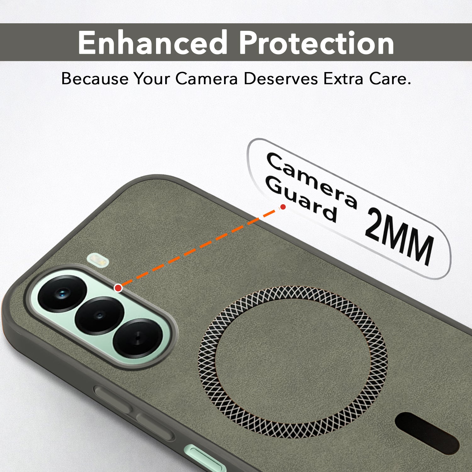 For OnePlus Nord CE 6 Lite Back Cover Case Leather Finish (MagSafe Compatible Wireless Charging | Soft Touch | Camera Bump Protection)