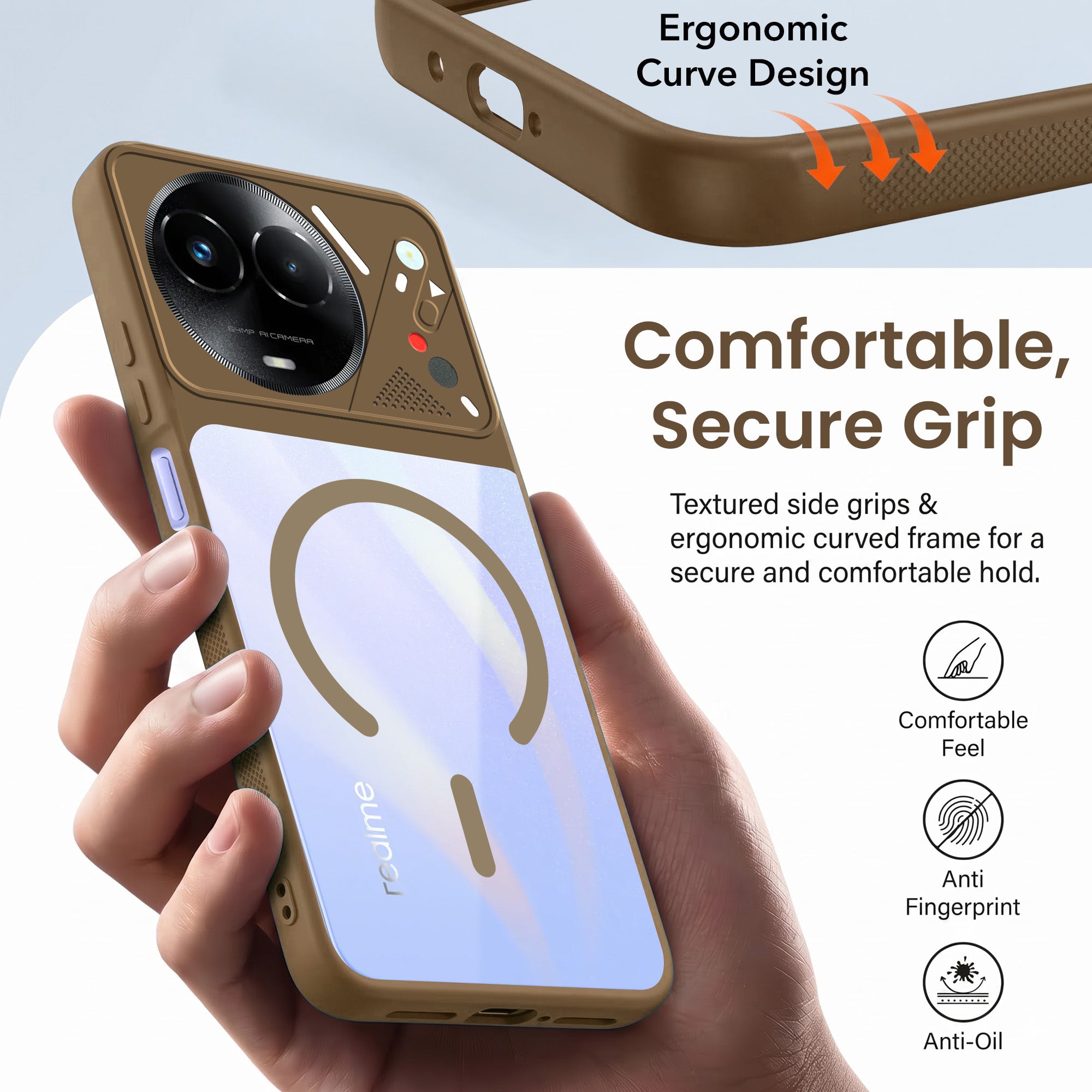 For Realme 11 5G | Realme 11x 5G Back Cover Case Lifetime Anti-Yellow Clear (Camera Protection | Side Grip | Wireless MagSafe Compatible)