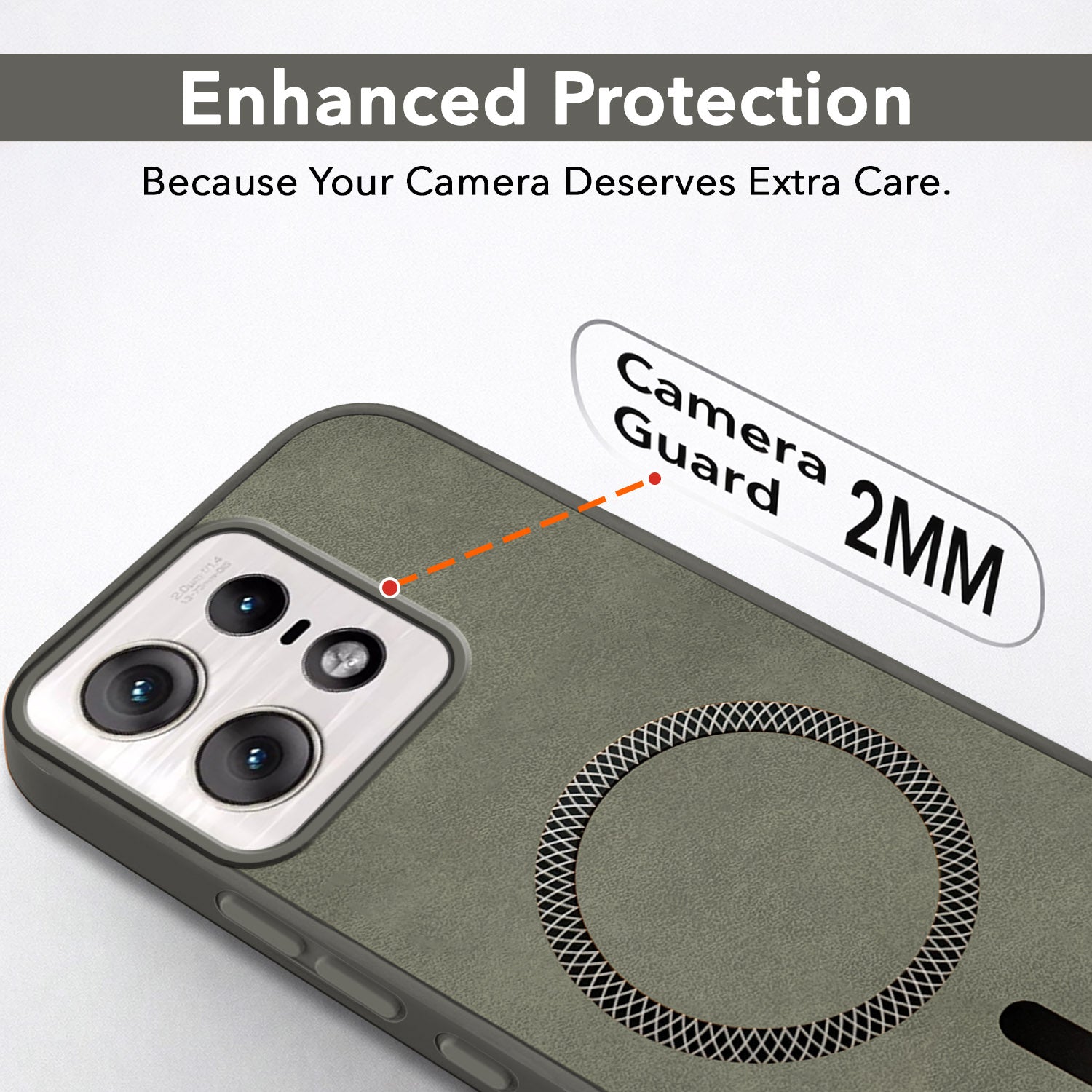 For Motorola Moto Edge 50 Pro Back Cover Case Leather Finish(MagSafe Compatible Wireless Charging | Soft Touch | Camera Bump Protection)