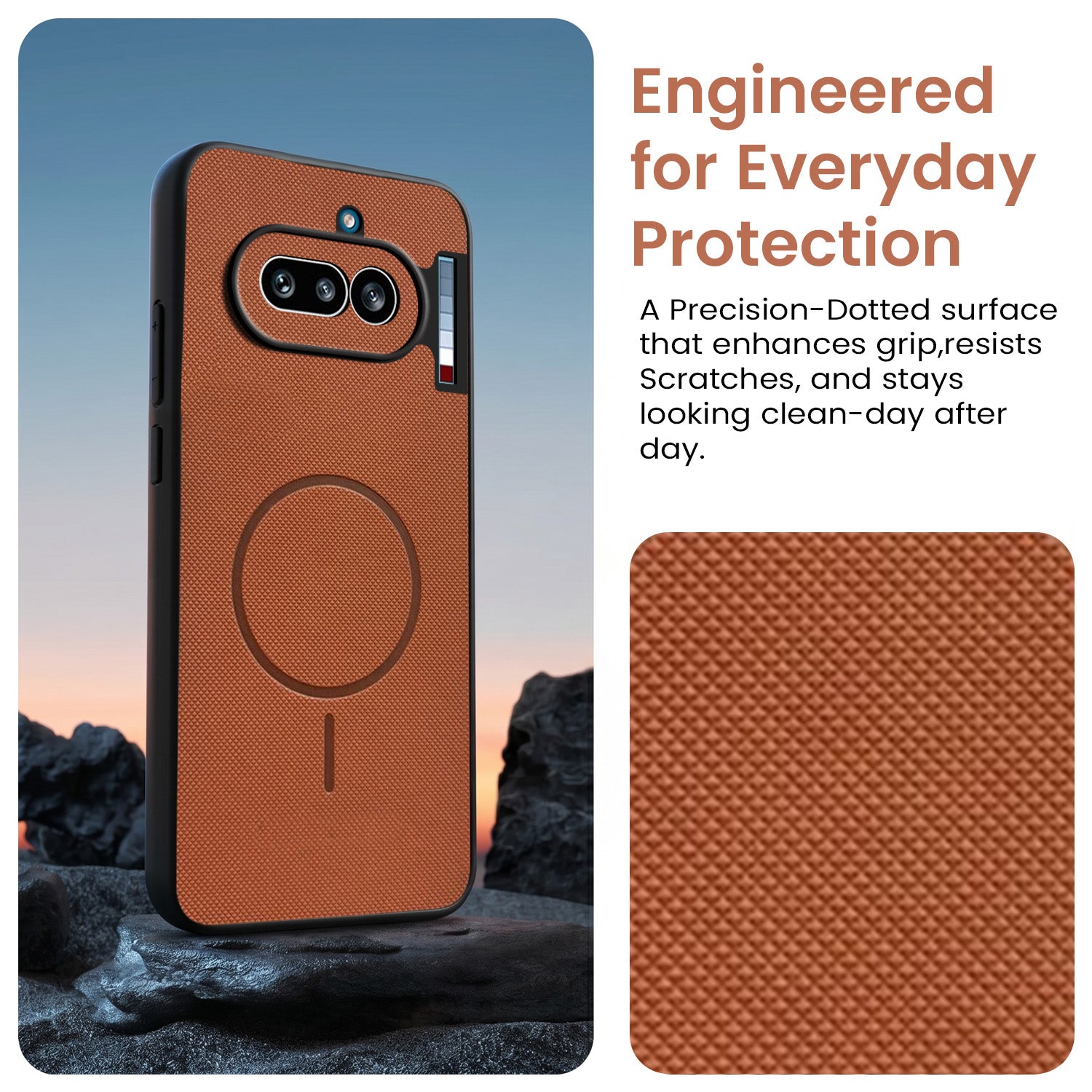 For Nothing Phone 4A 5G Back Cover Case PU Leather (Texture Grip Design | Professional Minimalist | Camera Protection | Soft and Flexible)