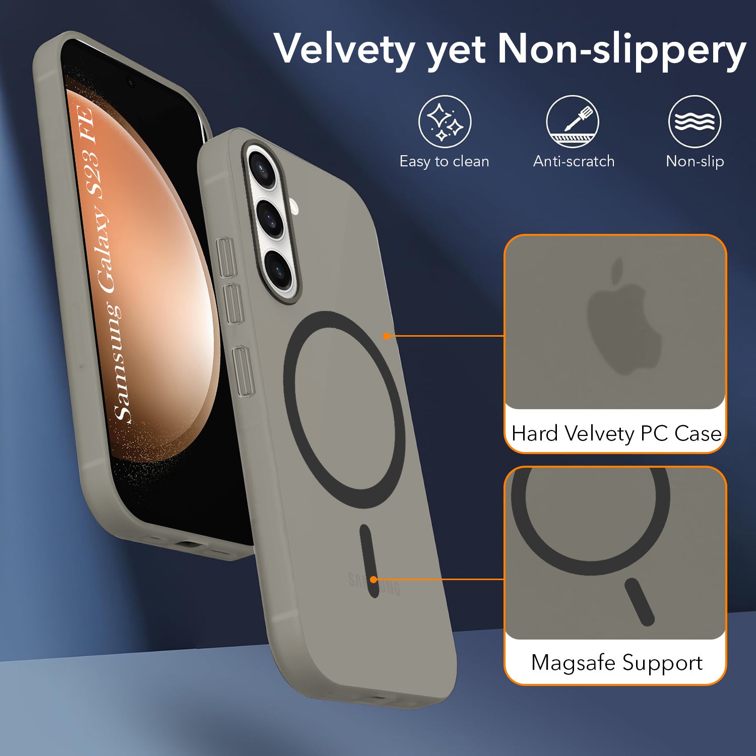 For Samsung Galaxy S23 FE 5G Back Cover Case (Frosted Matte Feel | MagSafe Compatible Wireless Charging | Polycarbonate Material)