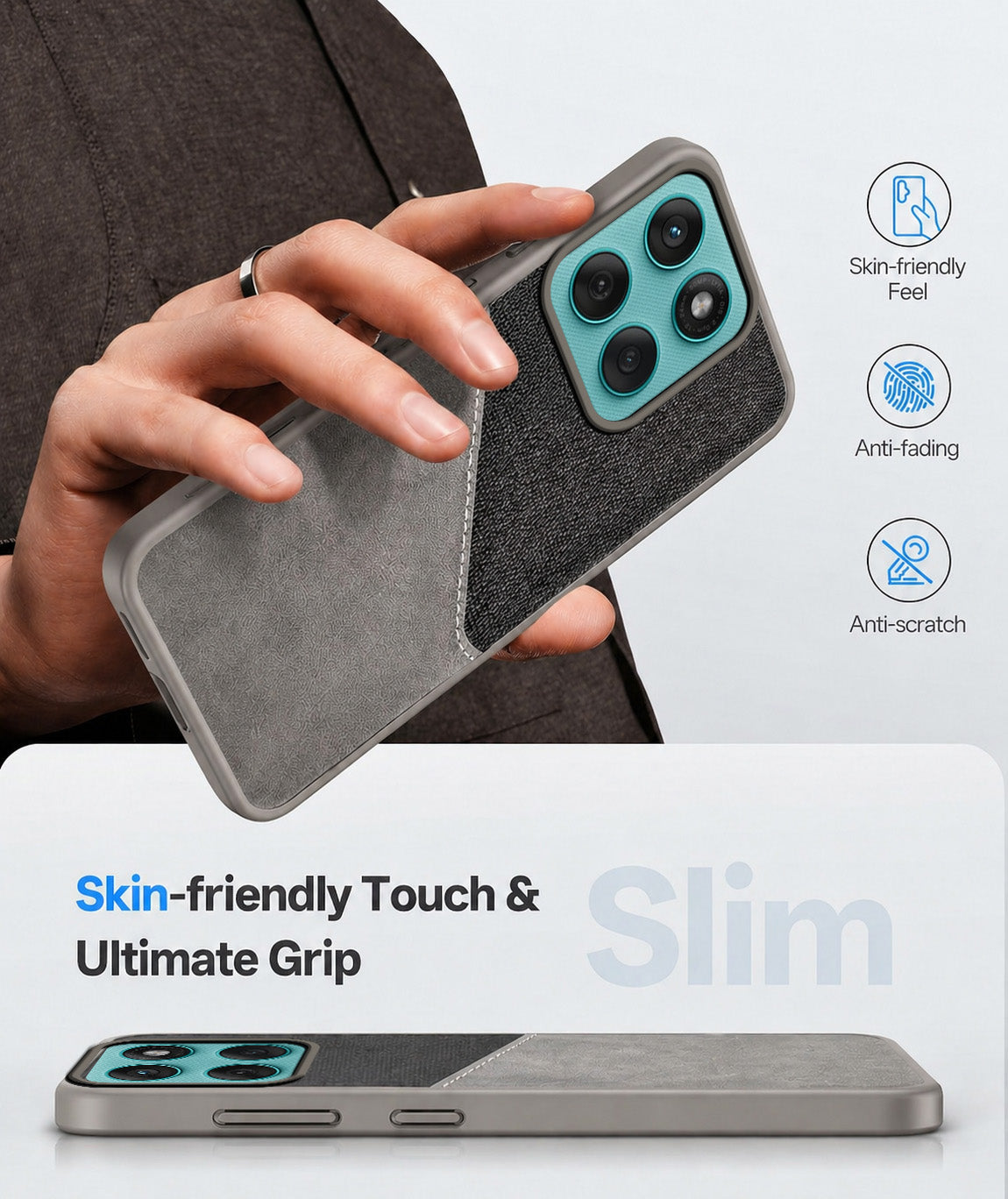 For Motorola Moto Edge 60 Fusion Back Cover Case (Dual PU Leather Stitch | Professional Minimalist | Soft and Flexible)