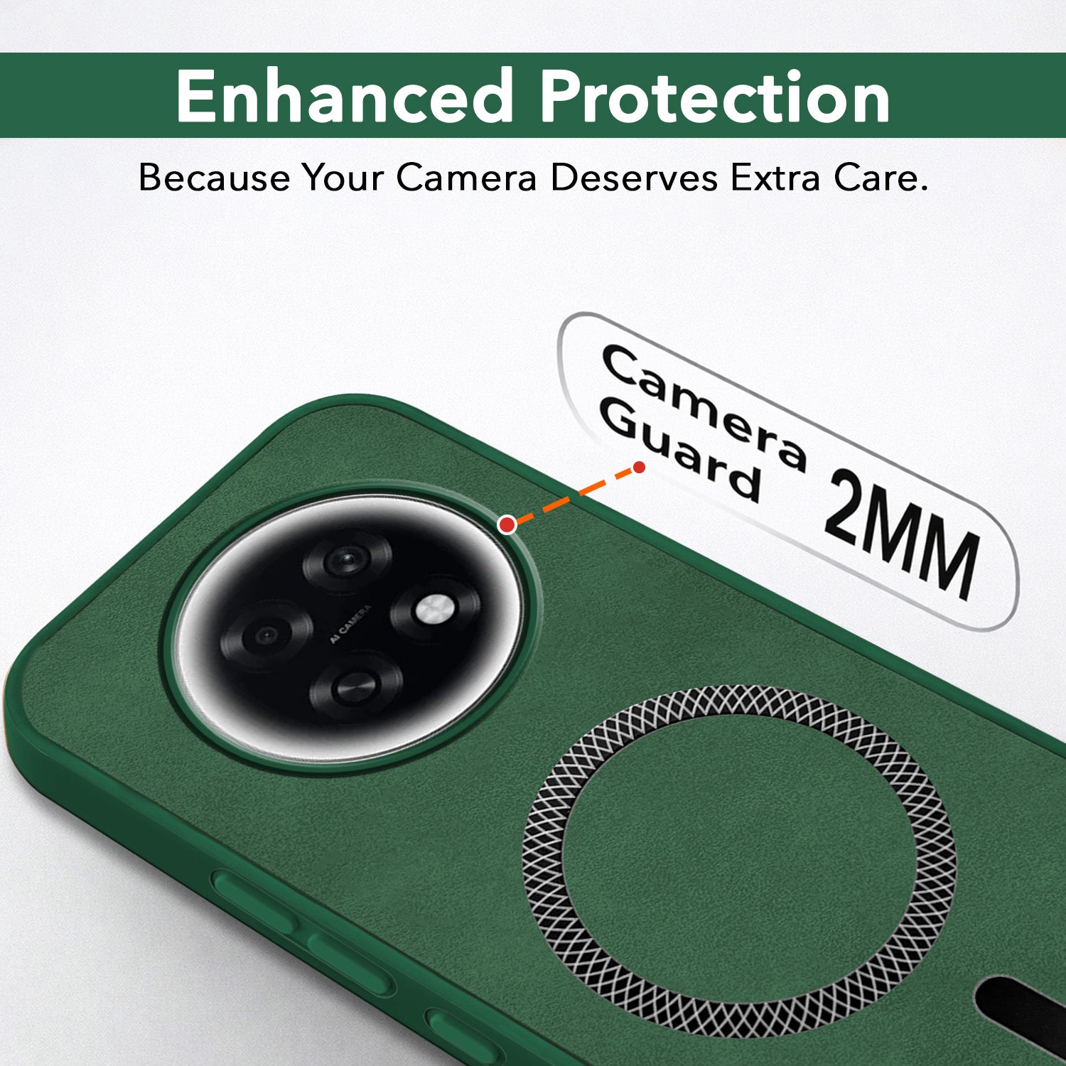 For Oppo F31 Pro Plus Back Cover Case Leather Finish (MagSafe Compatible Wireless Charging | Soft Touch | Camera Bump Protection)