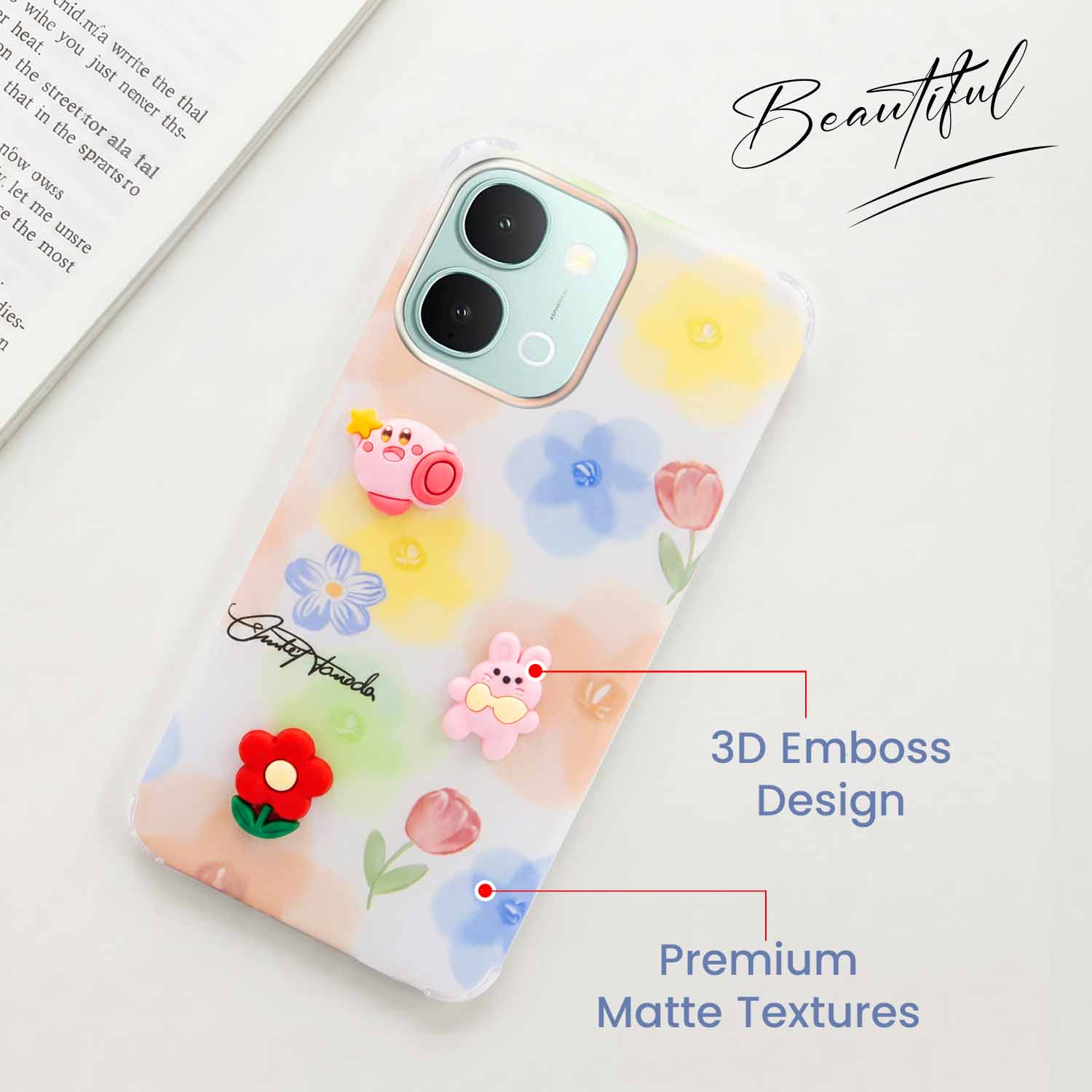 For Vivo iQOO Z11x 5G Back Cover Case (3D Cute Cartoons | Hard Back Side Soft | Matte Premium Finish | HD Printing)