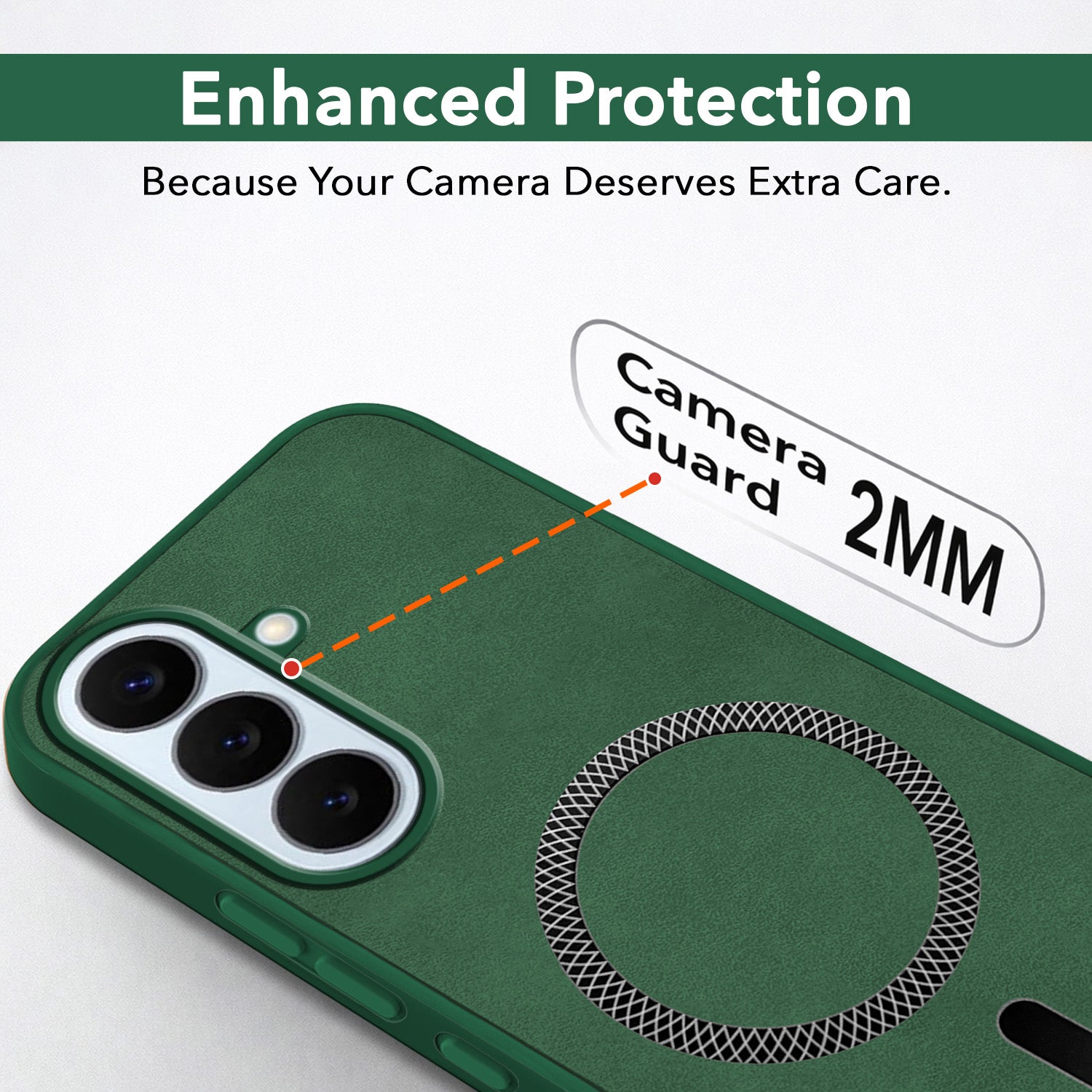 For Samsung Galaxy S26 5G Back Cover Case Leather Finish (MagSafe Compatible Wireless Charging | Soft Touch | Camera Bump Protection)
