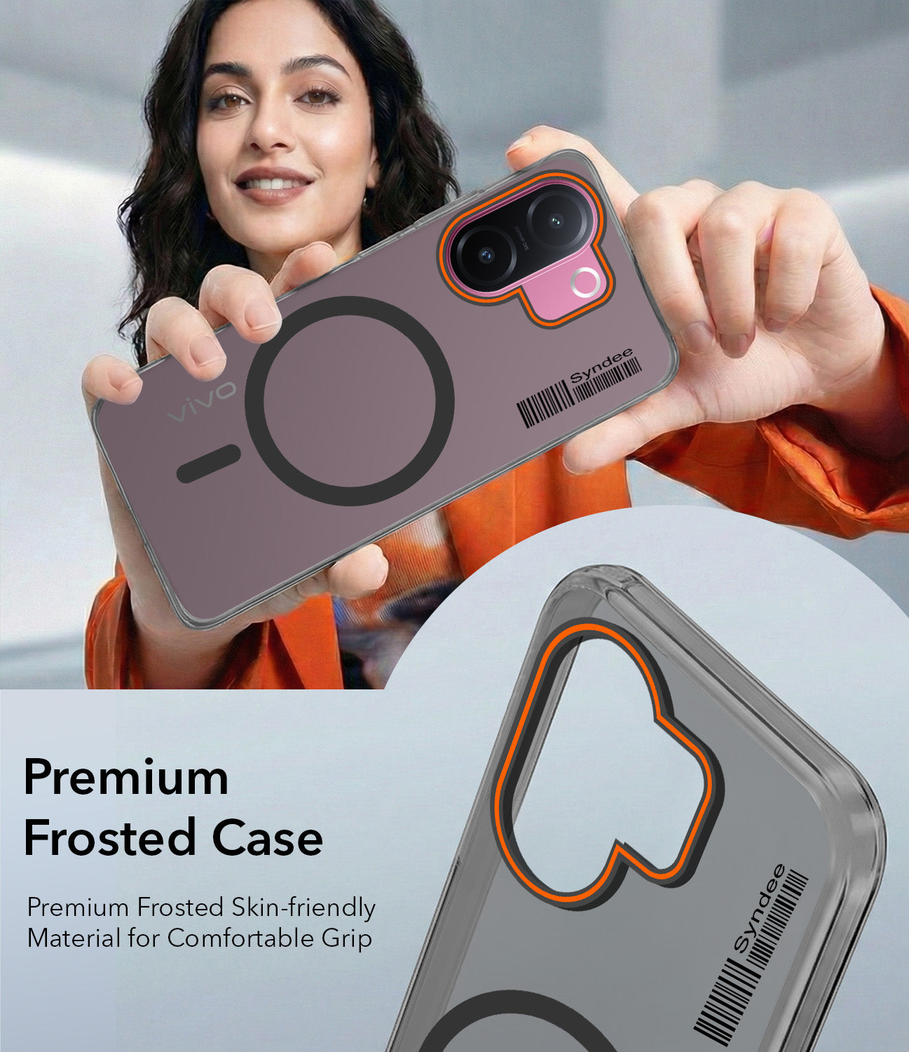 For Vivo V60e Back Cover Case (Soft Touch | Camera Bump Protection | MagSafe Compatible | Matte Finish)