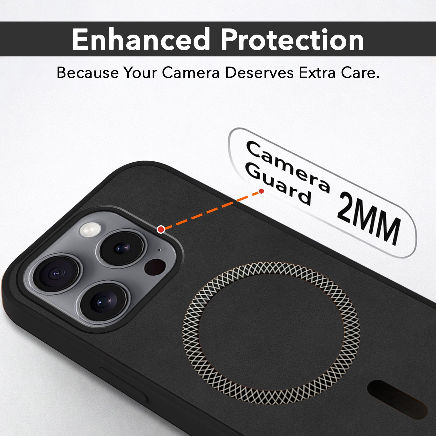 For Apple iPhone 16 Pro Back Cover Case (Sleek Leather Finish | MagSafe Compatible Wireless Charging | Camera Bump Protection)