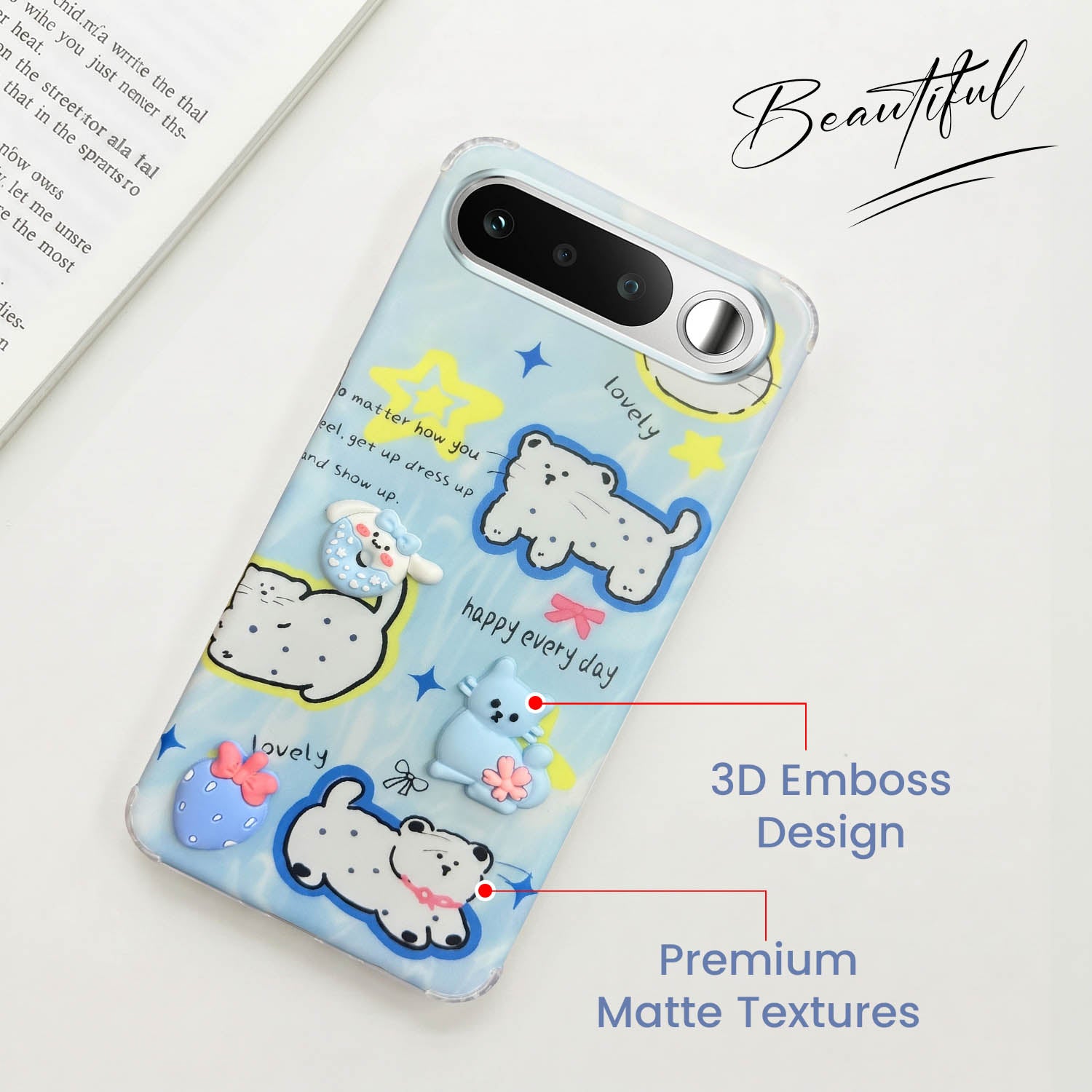 For Realme 16 Back Cover Case (3D Cute Cartoons | Hard Back Side Soft | Matte Premium Finish | HD Printing)