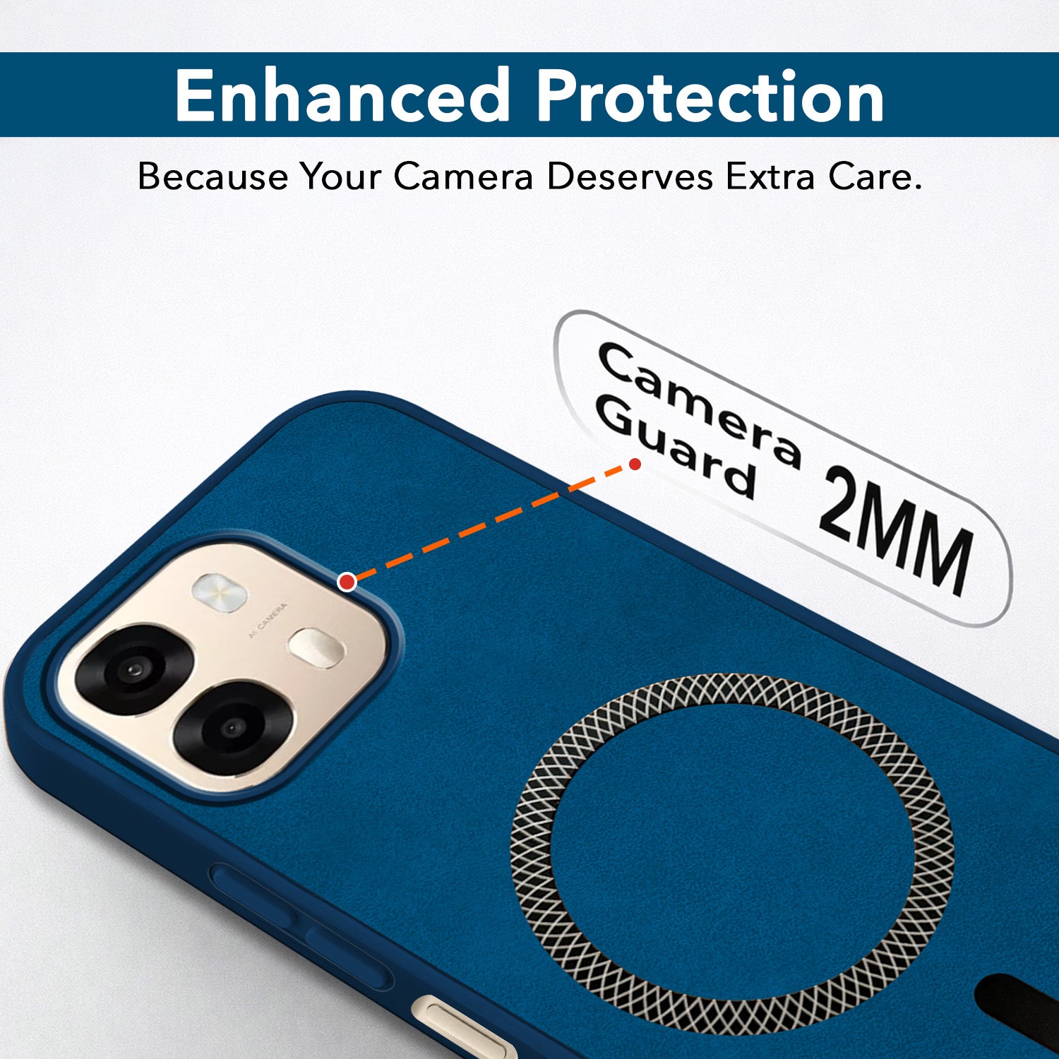 For Oppo A6 Pro Back Cover Case Leather Finish (MagSafe Compatible Wireless Charging | Soft Touch | Camera Bump Protection)