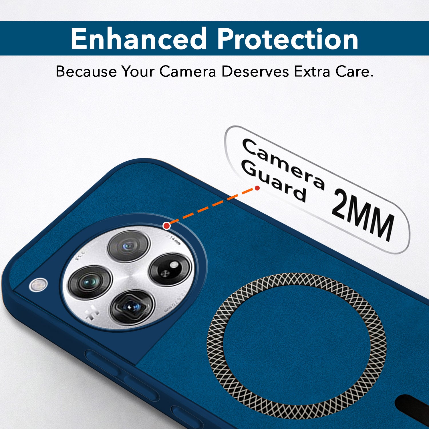 For OnePlus 12 5G Back Cover Case Leather Finish (MagSafe Compatible Wireless Charging | Soft Touch | Camera Bump Protection)