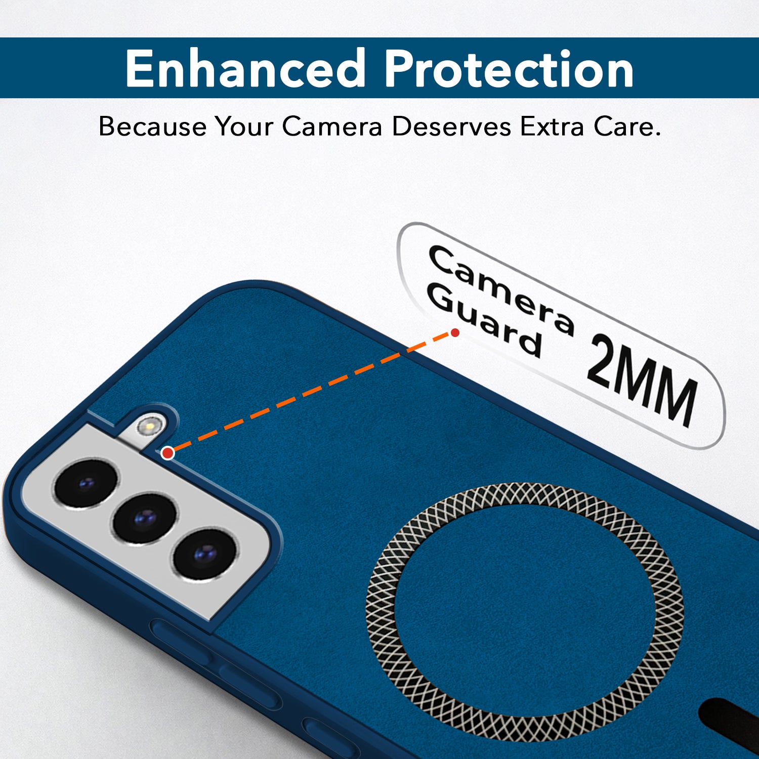 For Samsung Galaxy S22 Back Cover Case Leather Finish (MagSafe Compatible Wireless Charging | Soft Touch | Camera Bump Protection)