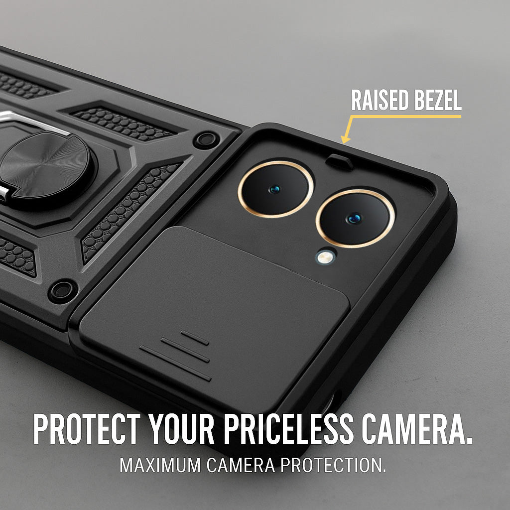 For Vivo Y18 | Y18e | Y03 | Y18i | Y18t Back Cover Case (Hybrid Dual Armor Polycarbonate)