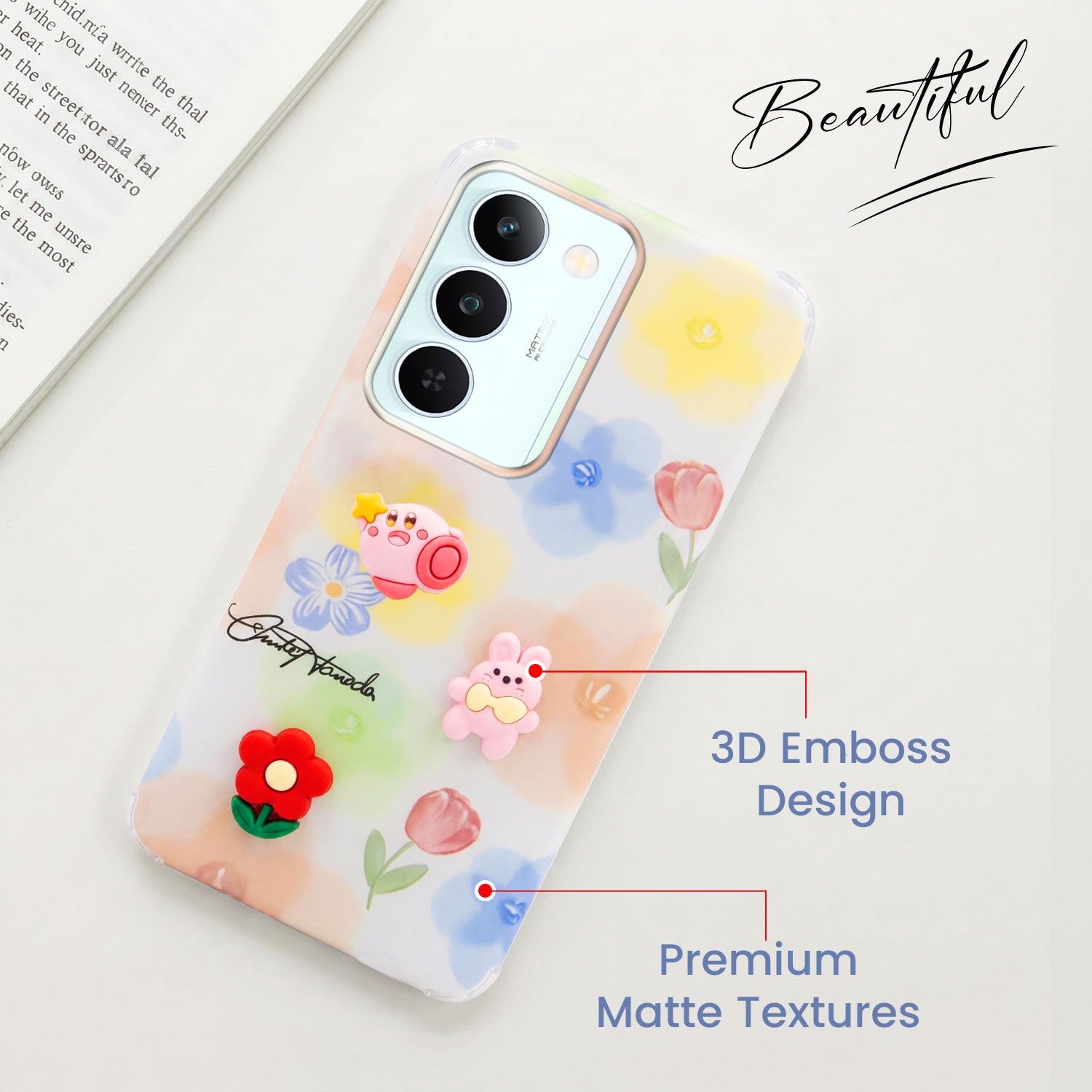 For Realme P4 Lite 5G | Realme Narzo 100 Lite 5G Back Cover Case (3D Cute Cartoons | Hard Back Side Soft | Matte Premium Finish | HD Printing)