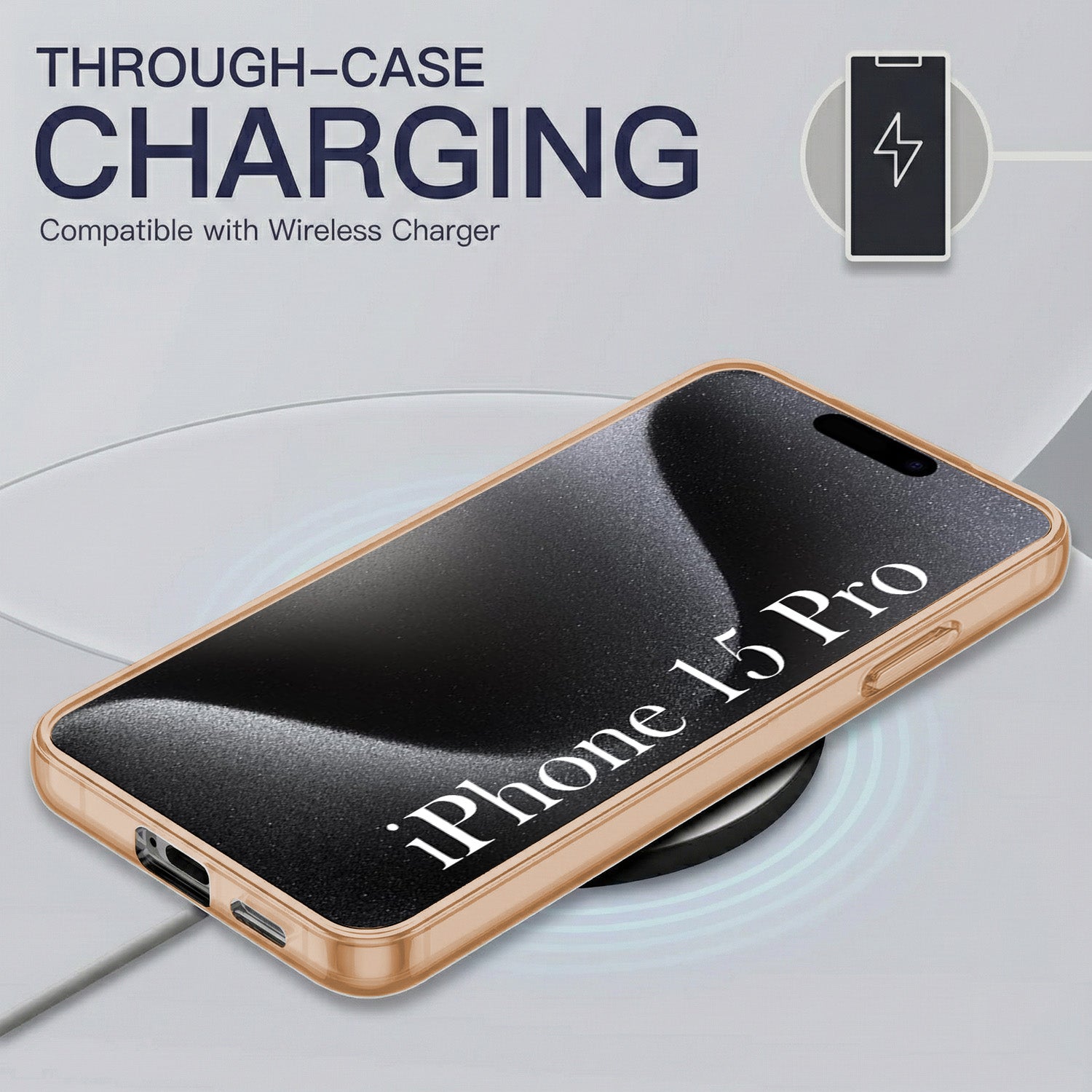 For Apple iPhone 15 Pro Back Cover Case Silicone (Slim Paper Thin | Camera Protection Bump | Minimalist Professional | Soft Flexible)