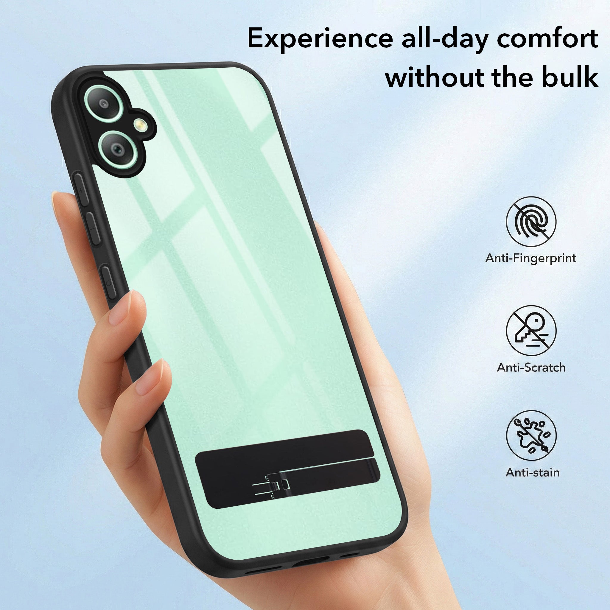 For Samsung Galaxy F05 | M05 Back Cover Case (Built-in Stand | Lifetime Anti Yellow | Kickstand Shockproof | Camera Protection | MagSafe Compatible)