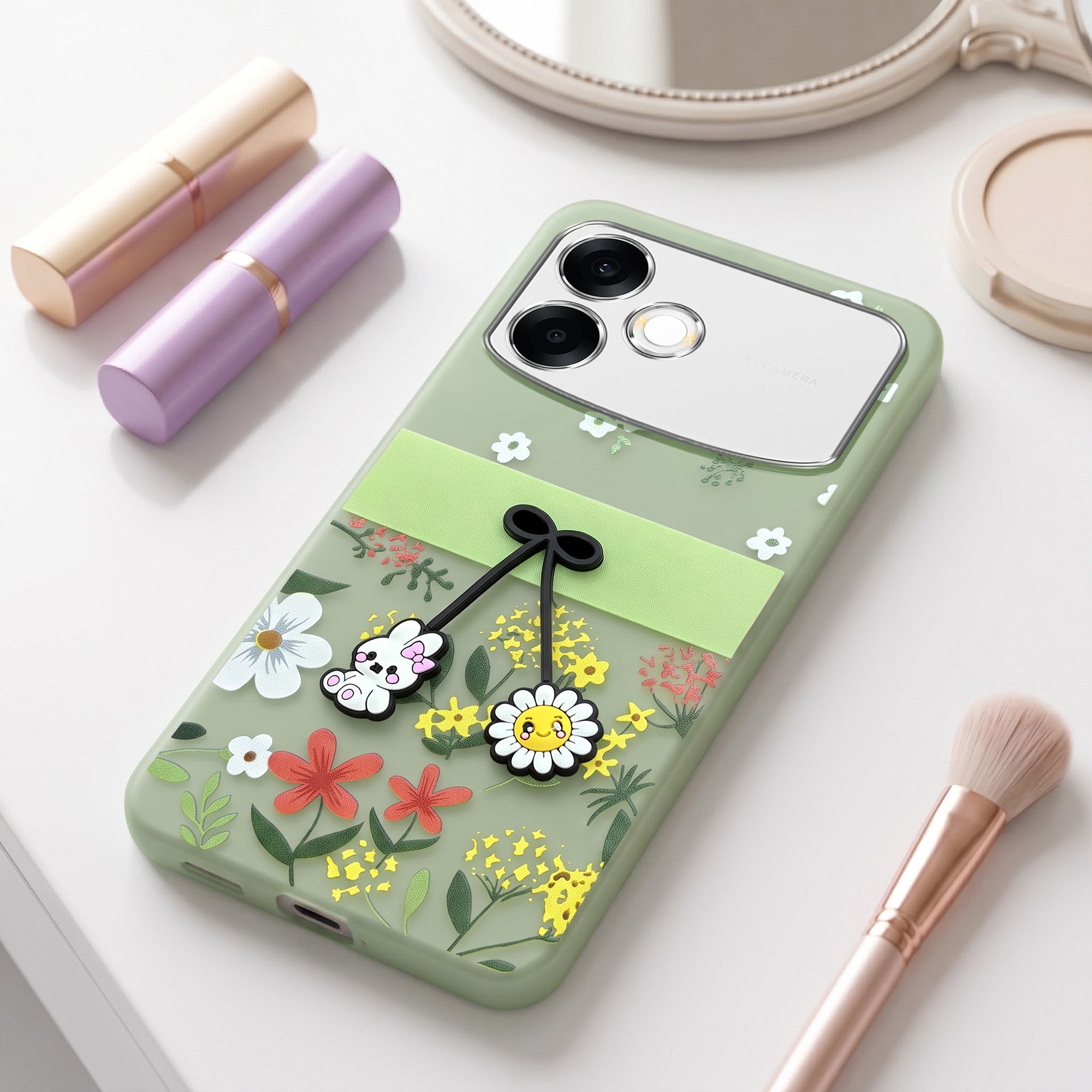 For Oppo F33 Pro 5G Back Cover Case (3D Cute Cartoons | Hard Back Side Soft | Matte Premium Finish | HD Printing)