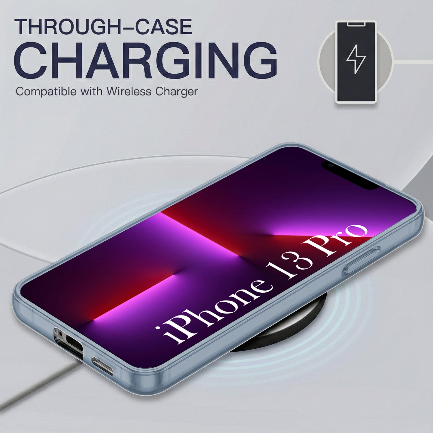 For Apple iPhone 13 Pro Back Cover Case Silicone (Slim Paper Thin | Camera Protection Bump | Minimalist Professional | Soft Flexible)