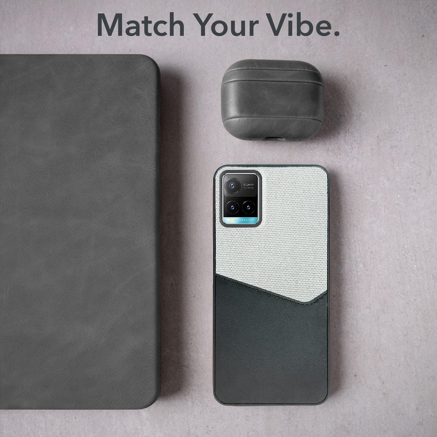 For Vivo Y33T | Vivo Y21T | Vivo Y21s Back Cover Case (Dual PU Leather Stitch | Professional Minimalist | Soft and Flexible)