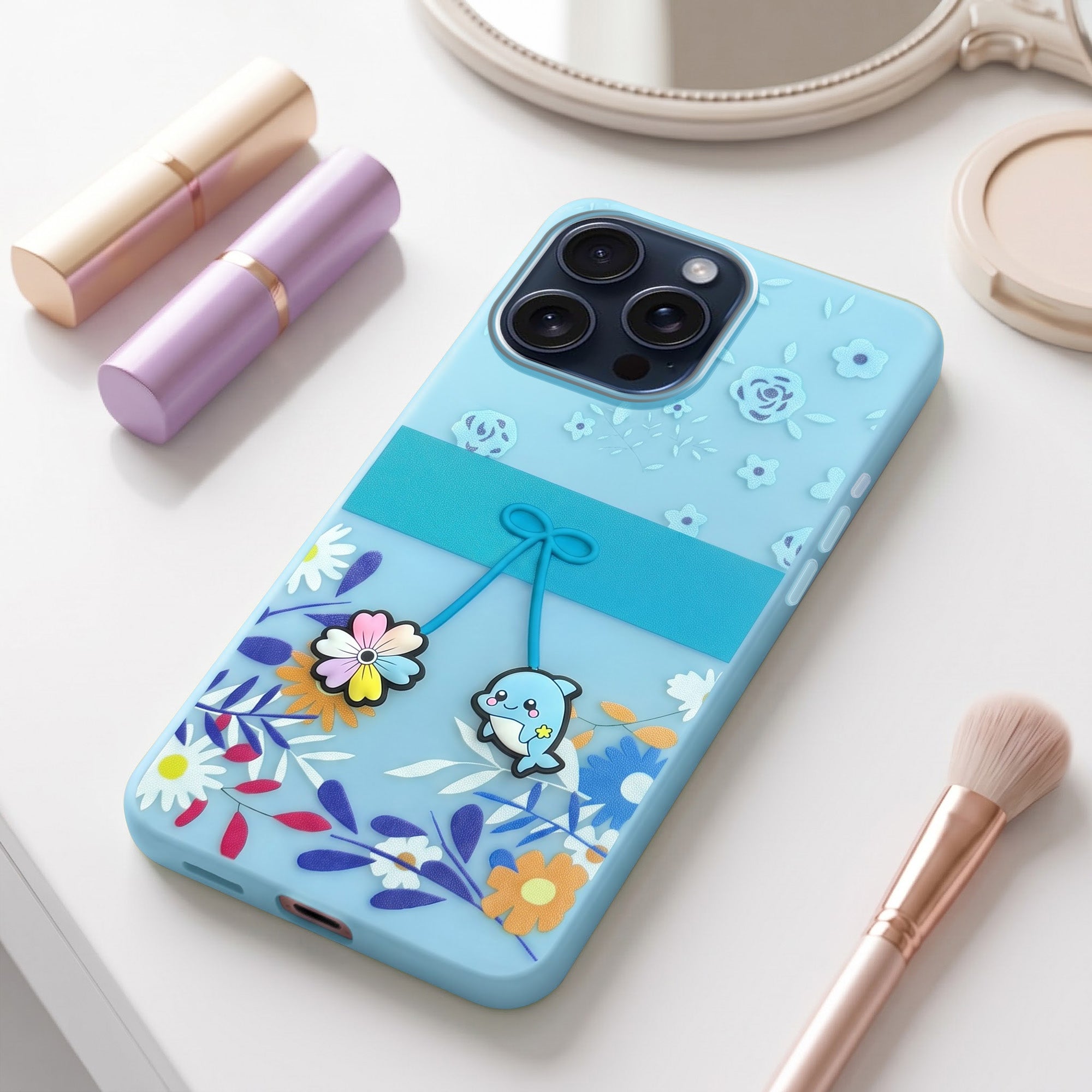 For Apple iPhone 15 Pro Max Back Cover Case (3D Cute Cartoons | Hard Back Side Soft | Matte Premium Finish | HD Printing)