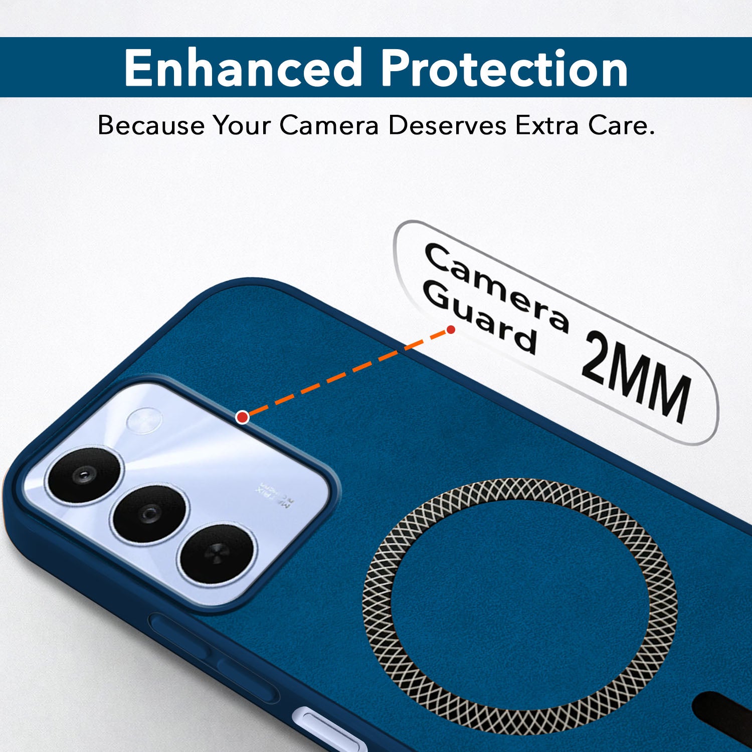 For Realme C83 5G Back Cover Case Leather Finish (MagSafe Compatible Wireless Charging | Soft Touch | Camera Bump Protection)