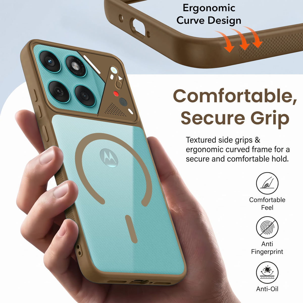 For Motorola Moto Edge 60 Fusion Back Cover Case Lifetime Anti-Yellow Clear (Camera Protection | Side Grip | Wireless MagSafe Compatible)