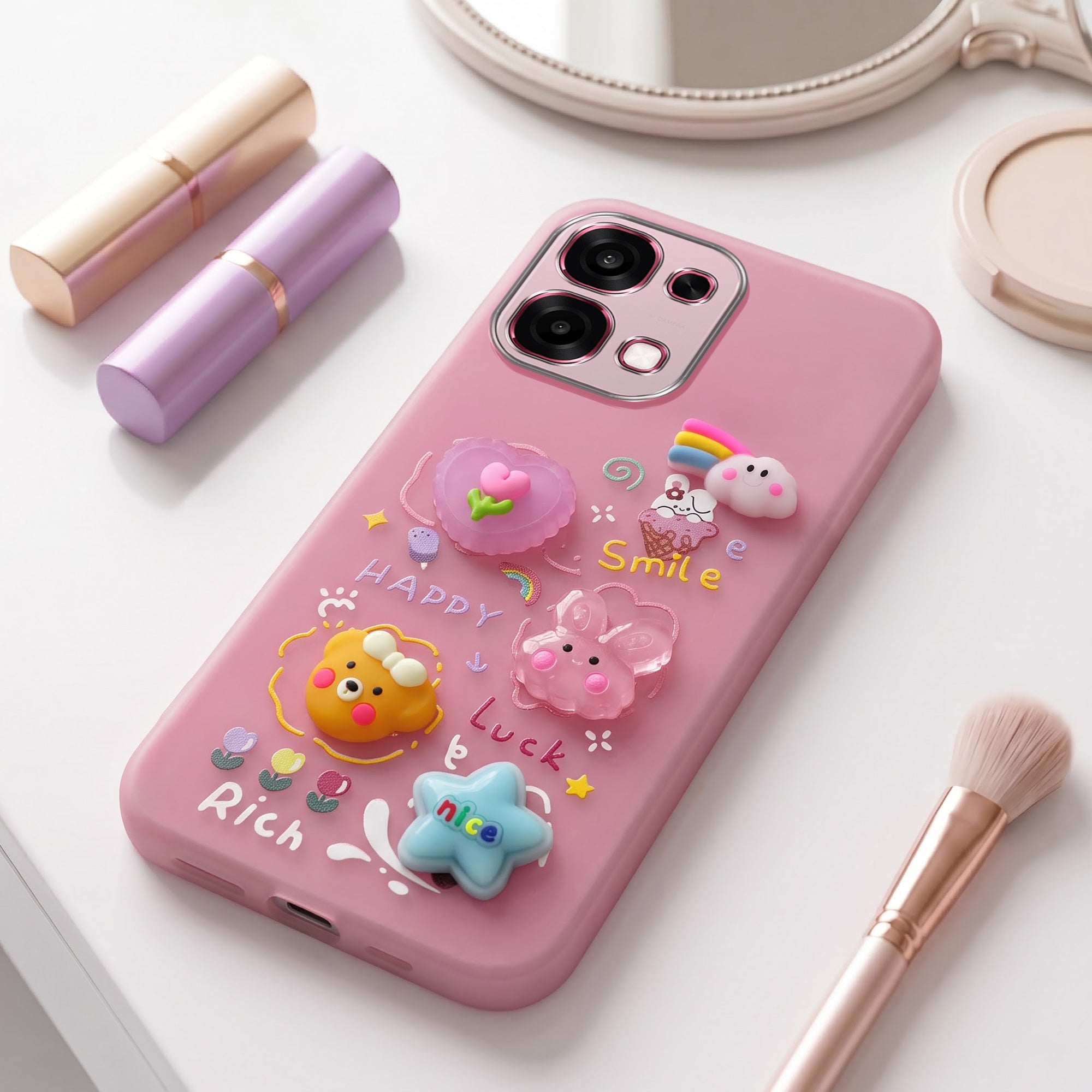For Oppo F31 5G | Oppo F33 5G Back Cover Case (3D Cute Cartoons | Hard Back Side Soft | Matte Premium Finish | HD Printing)