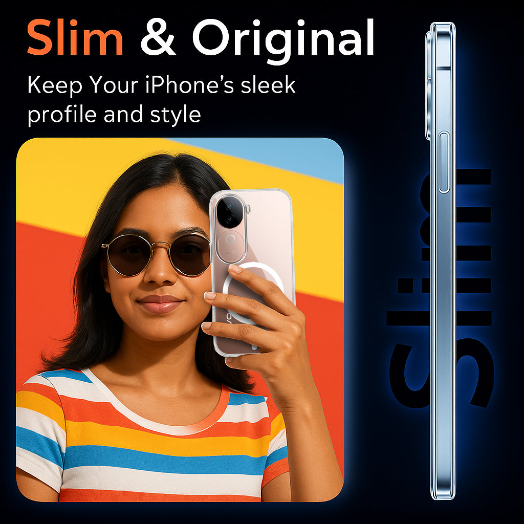 For Vivo V40e Back Cover Case Lifetime Anti-Yellow MagSafe Compatible Clear (Sleek Hard Crystal | Shockproof and Camera Protection)
