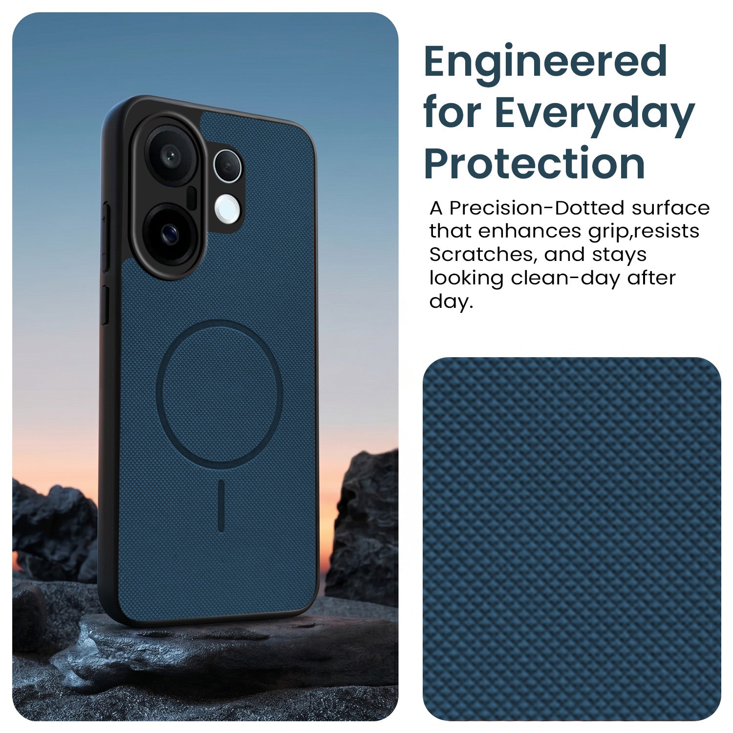For Vivo X200 FE Back Cover Case PU Leather (Texture Grip Design | Professional Minimalist | Camera Protection | Soft and Flexible)