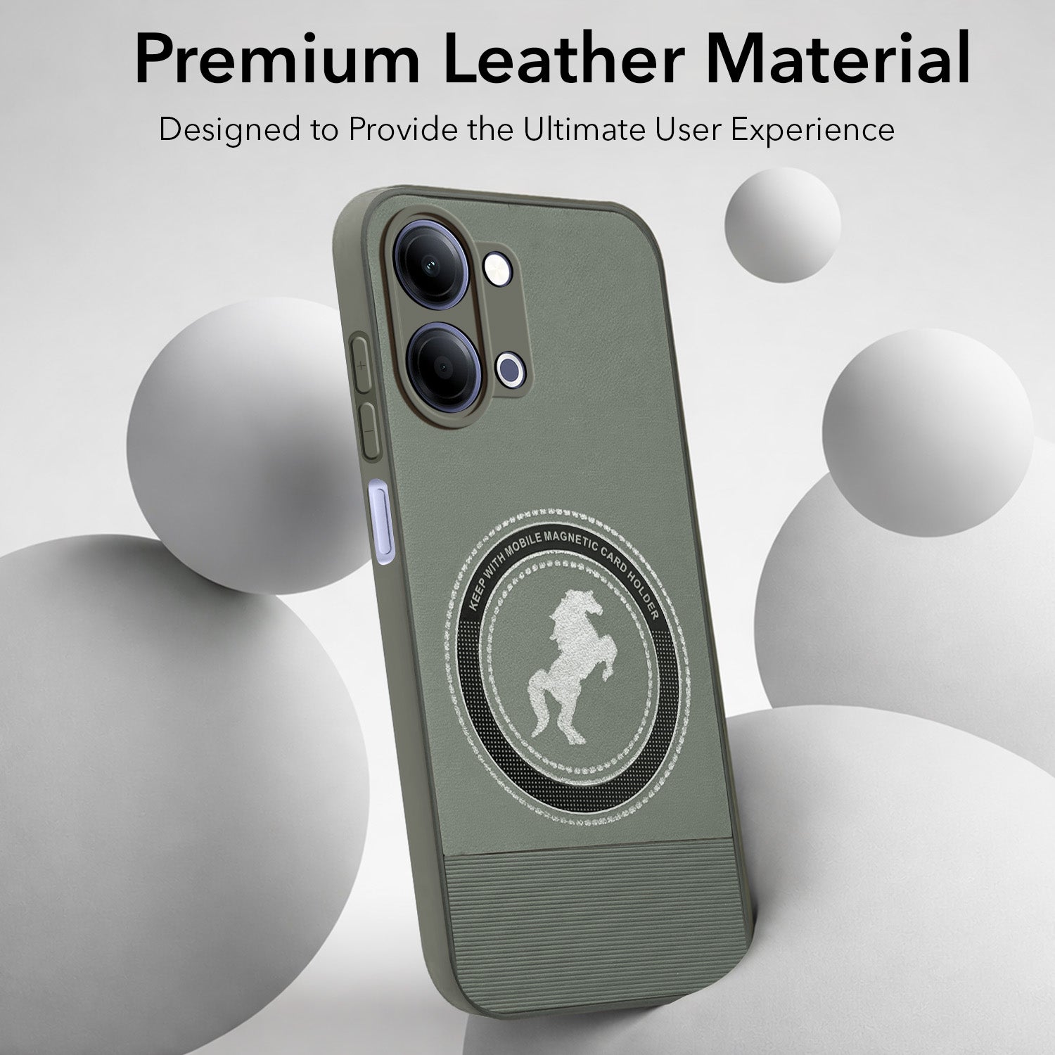 For Vivo iQOO Z11 Lite Back Cover Case PU Leather Finish (Professional Minimalist Texture | MagSafe Compatile | Camera Protection | Sleek Sober Formal)