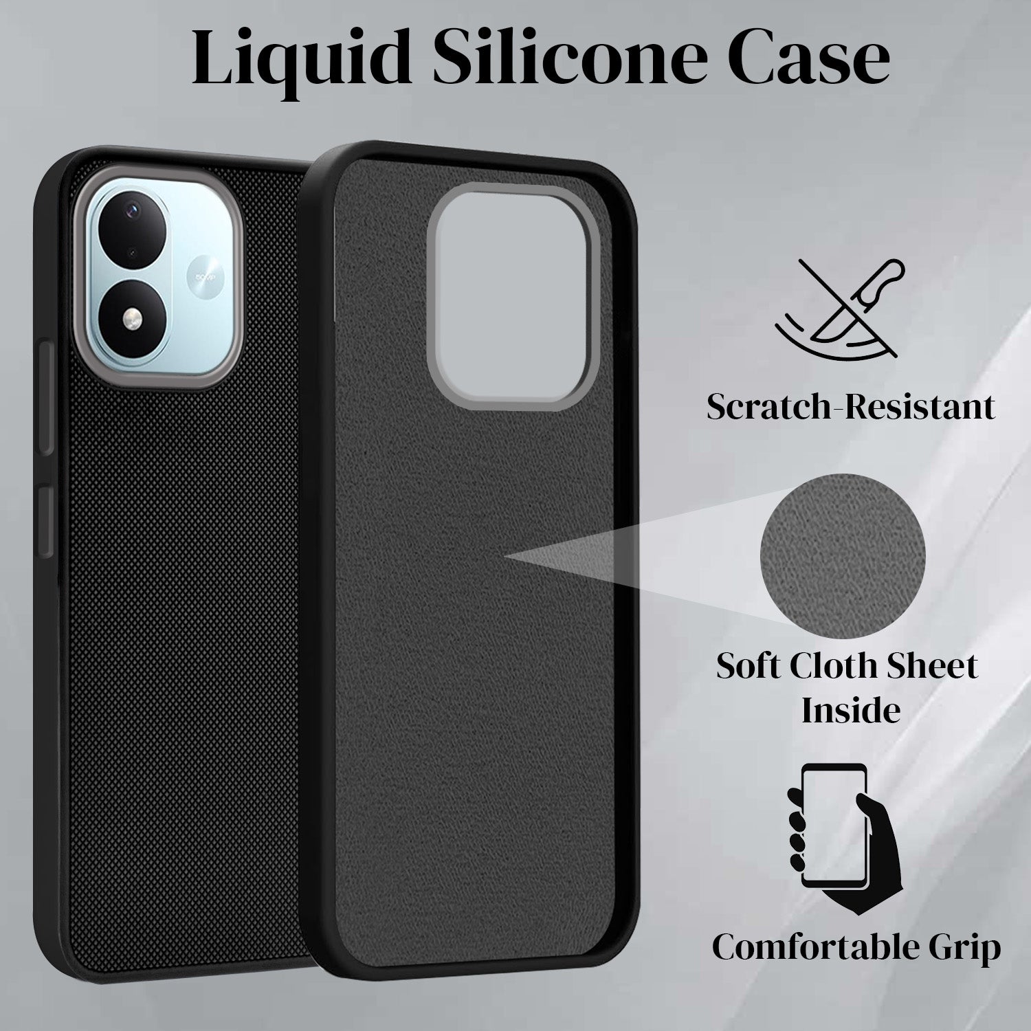 For Redmi Note 17 5G Back Cover Case Rubberised (Textured Grip Design| Micro-Fiber Cloth Inside | Slim and Light Weight | Soft Touch and Feel)