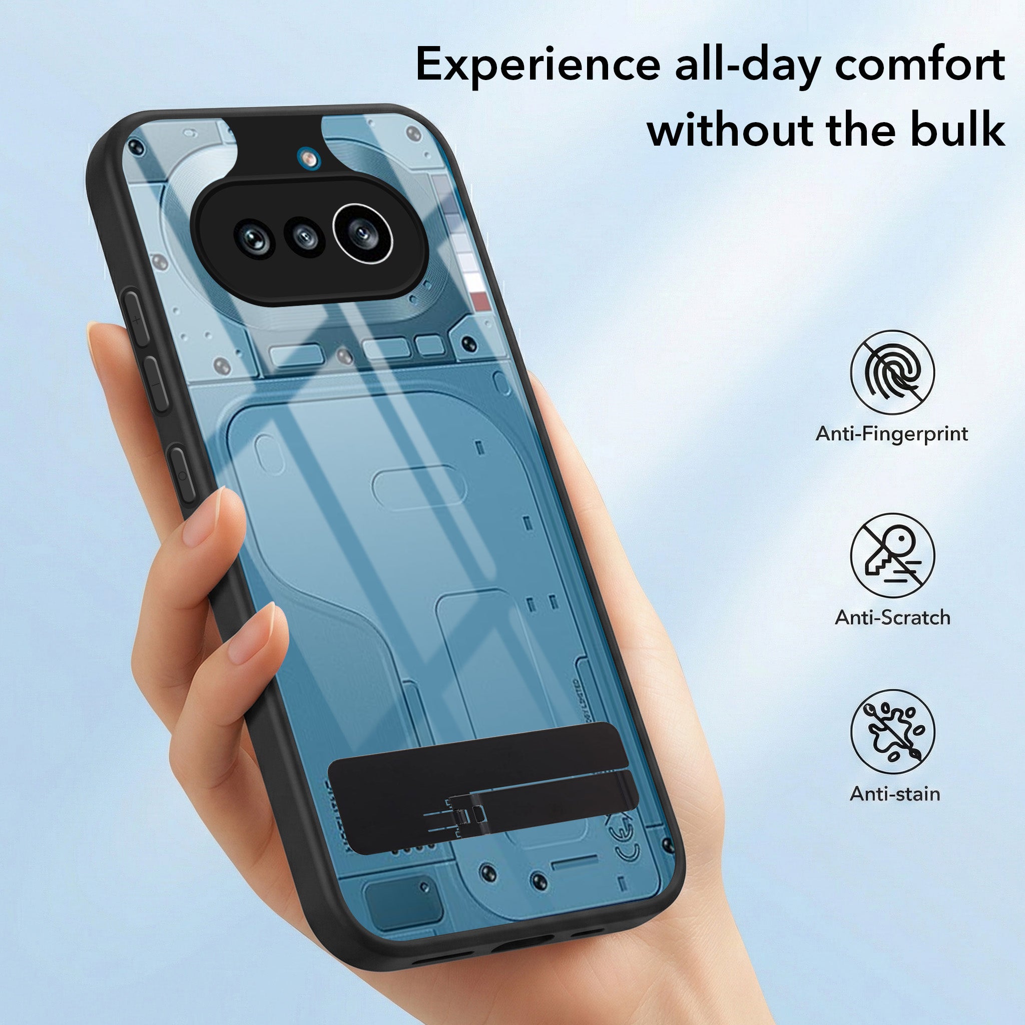 For Nothing Phone 4A 5G Back Cover Case (Built-in Stand | Lifetime Anti Yellow | Kickstand Shockproof | Camera Protection | MagSafe Compatible)