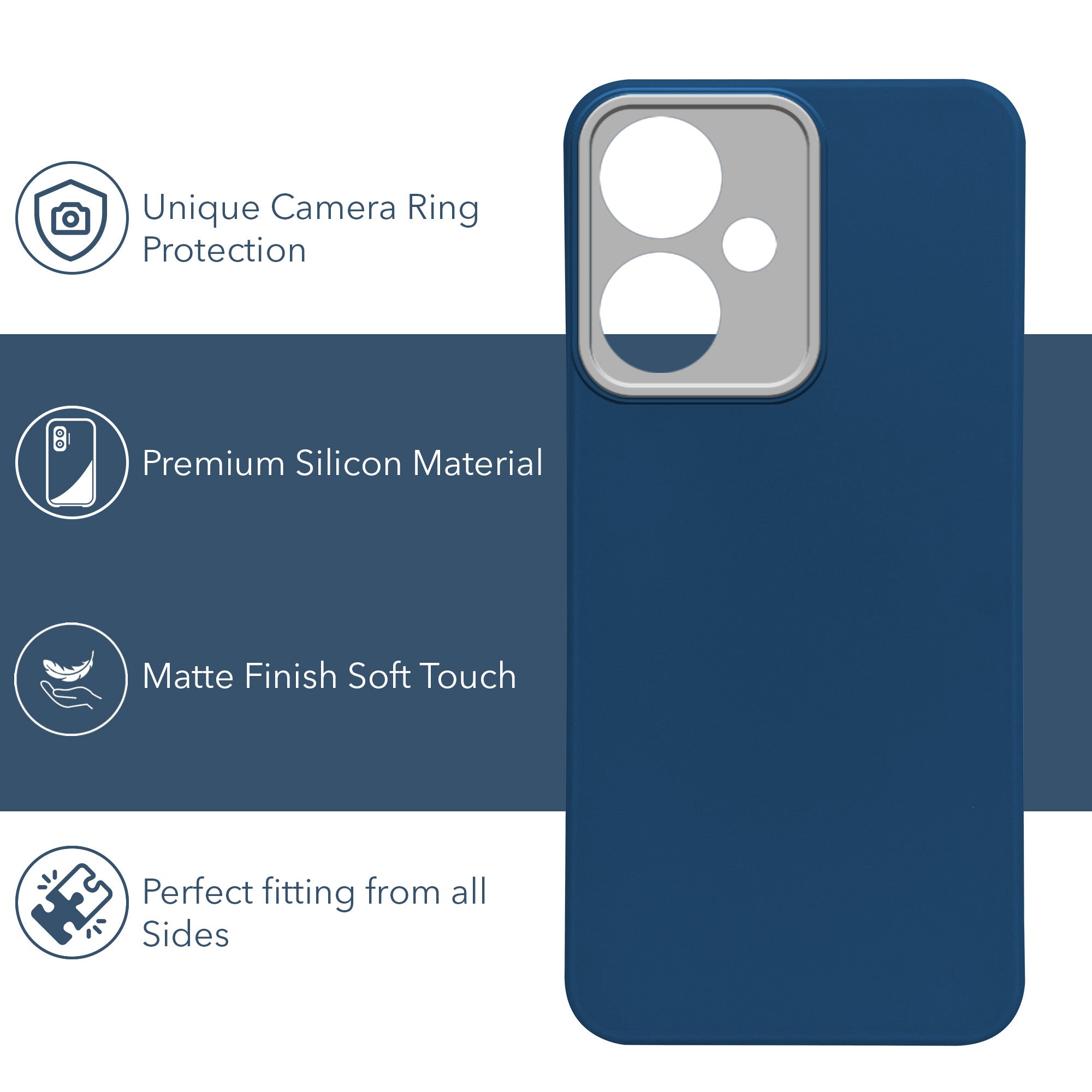 For Redmi 13C 5G Back Cover Case (Dual Color Matte Finish | Full Camera Protection | Sleek and Professional)