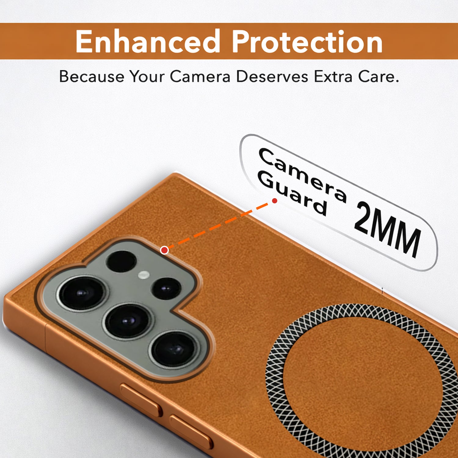 For Samsung Galaxy S23 Ultra 5G Back Cover Case (Sleek Leather Finish | MagSafe Compatible Wireless Charging | Camera Bump Protection)