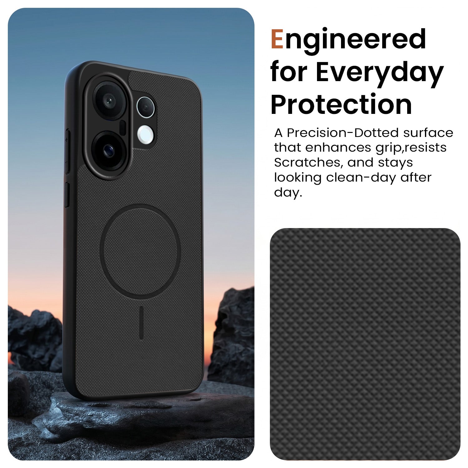 For Vivo X200 FE Back Cover Case PU Leather (Texture Grip Design | Professional Minimalist | Camera Protection | Soft and Flexible)
