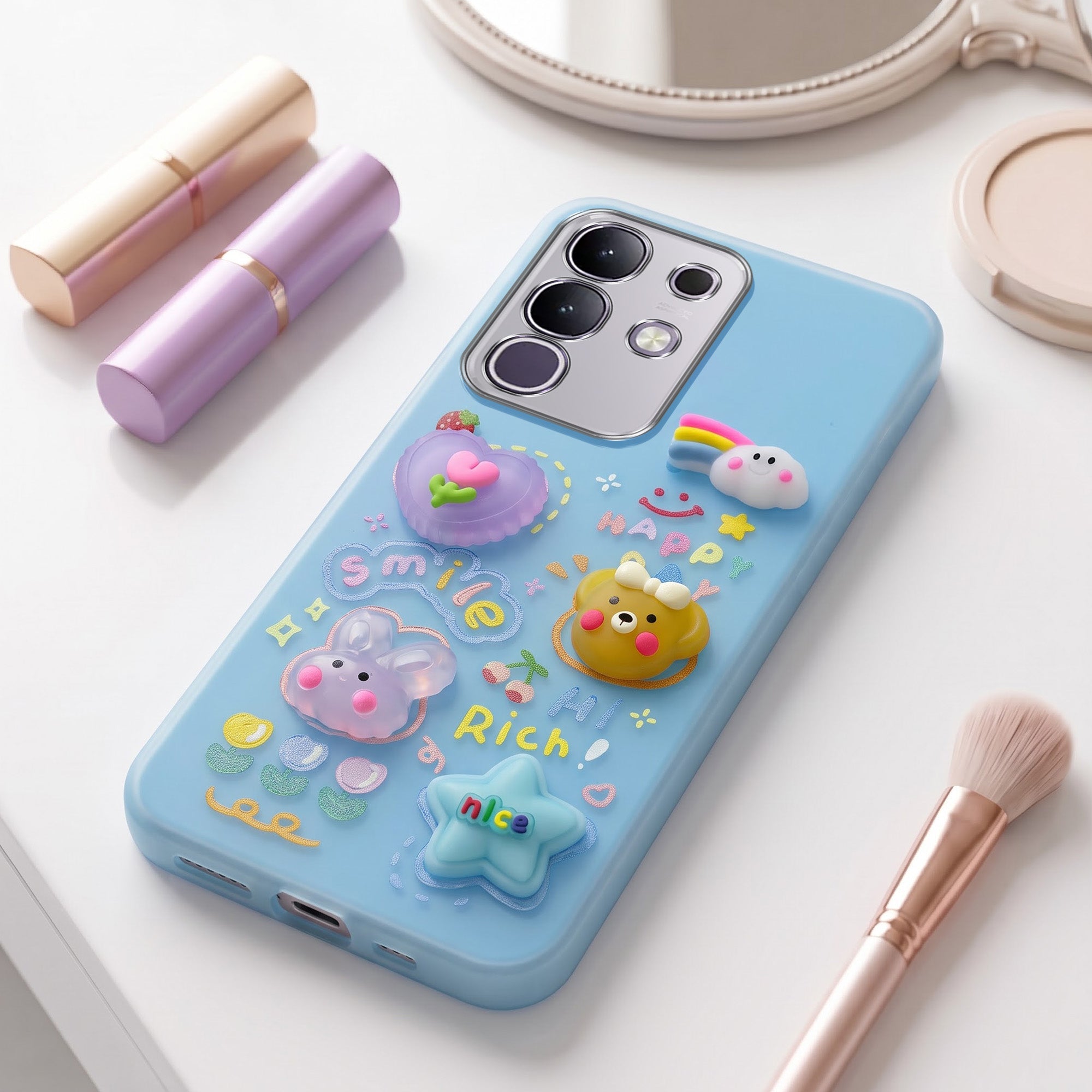 For Vivo T4x | Vivo Y31 Pro Back Cover Case (Cute 3D cartoon charms design | Slim Aesthetic Case for Girls | Camera Protection | Hard Unbreakable)