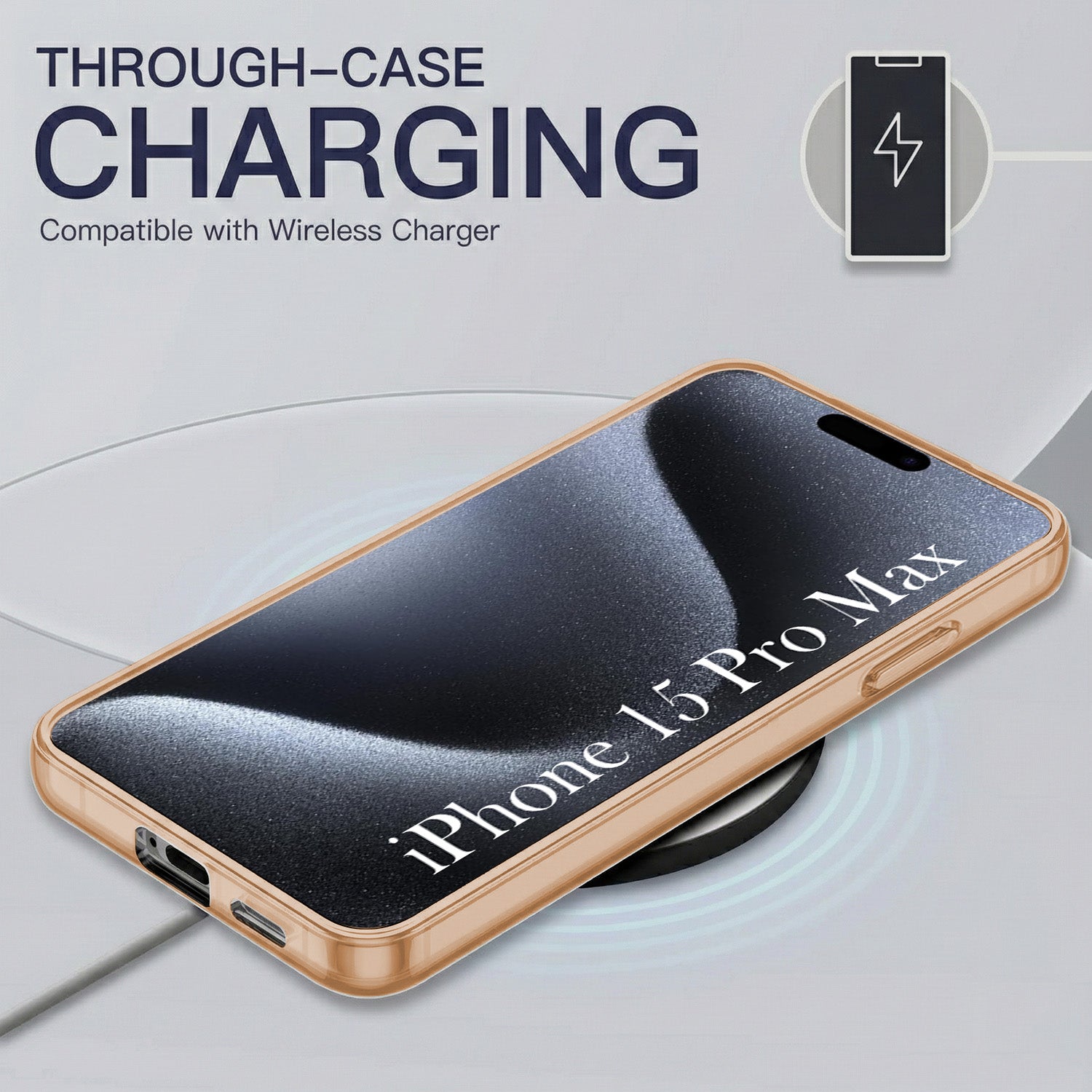 For Apple iPhone 15 Pro Max Back Cover Case Silicone (Slim Paper Thin | Camera Protection Bump | Minimalist Professional | Soft Flexible)