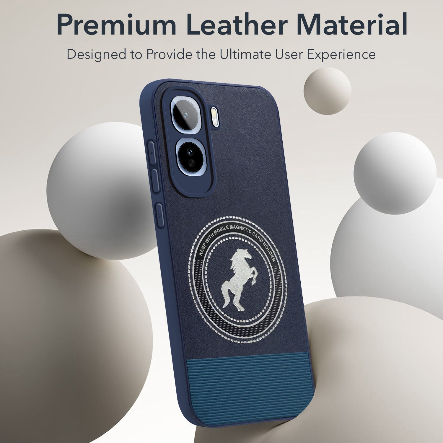 For Vivo T5 Pro 5G Back Cover Case PU Leather Finish (Professional Minimalist Texture | MagSafe Compatile | Camera Protection | Sleek Sober Formal) (Copy)