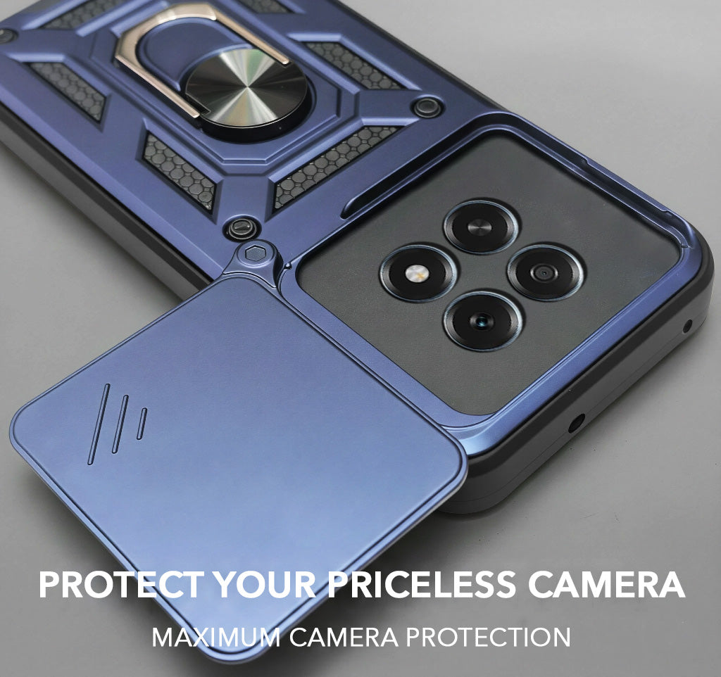 For Oppo F29 Back Cover Case Hybrid Armor (Sliding Shutter Camera Protection | Polycarbonate |Ring Holder Kickstand)