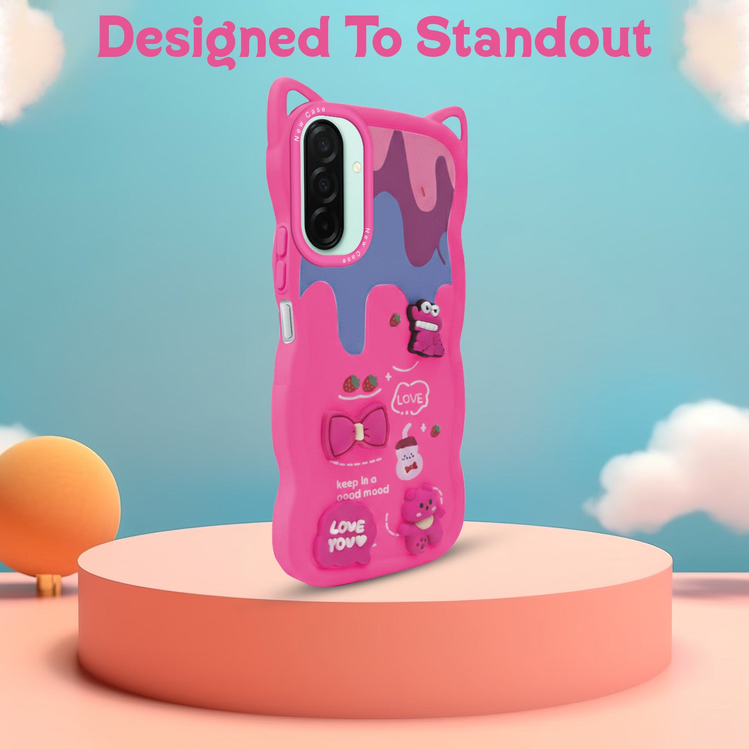 For Samsung Galaxy A26 5G Back Case Cover Strap(3D embossed Figures | Strap Holder | 360* Soft Cushion with Camera Bump)