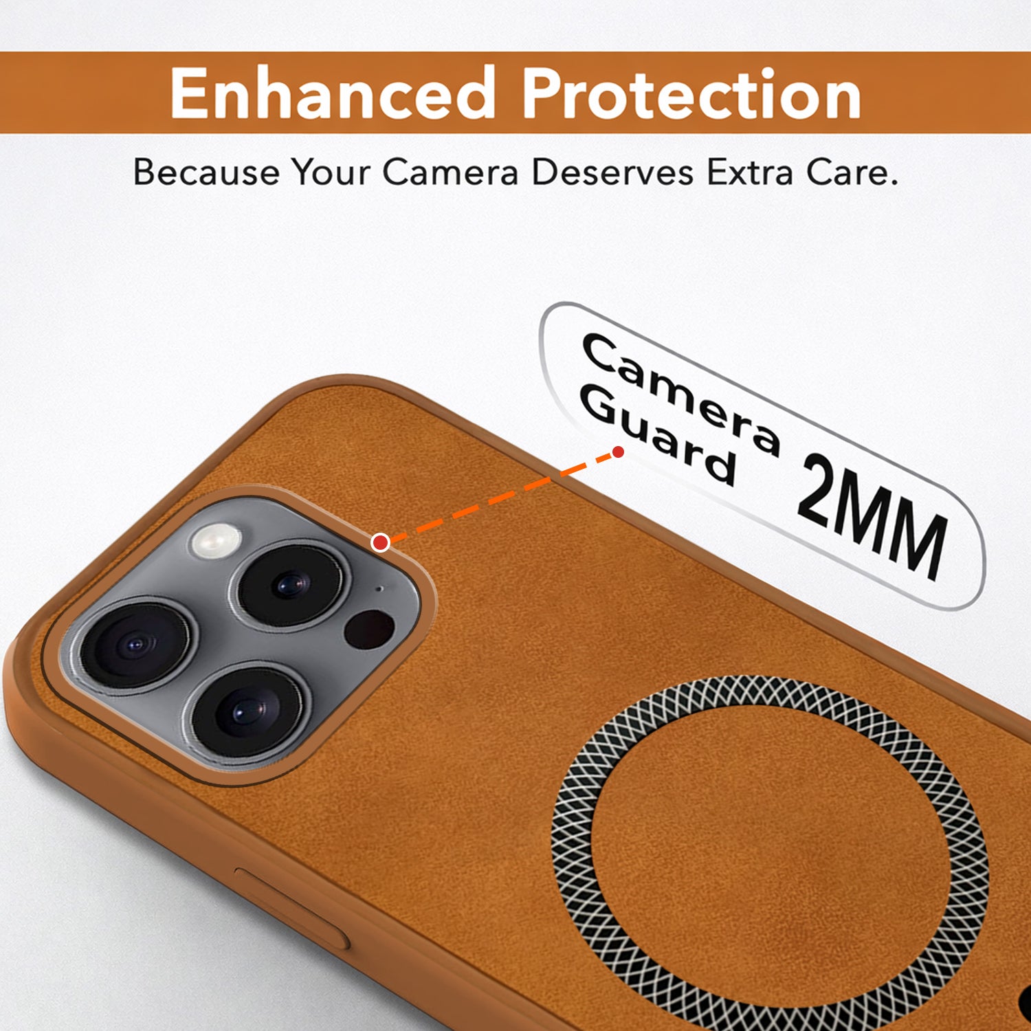 For Apple iPhone 16 Pro Back Cover Case (Sleek Leather Finish | MagSafe Compatible Wireless Charging | Camera Bump Protection)