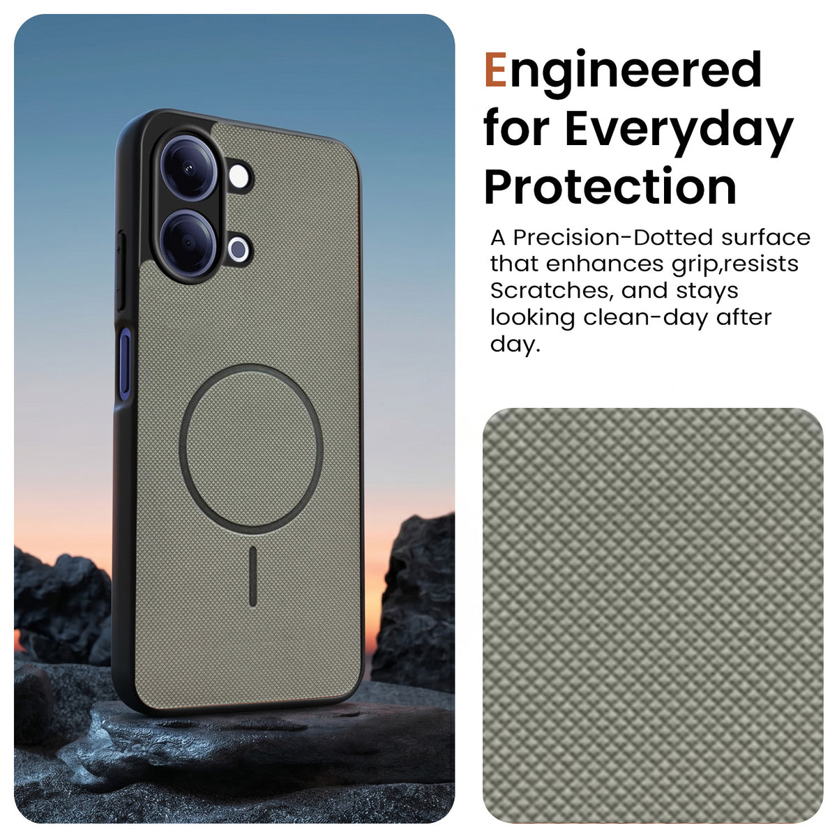 For Vivo Y05 4G Back Cover Case PU Leather (Texture Grip Design | Professional Minimalist | Camera Protection | Soft and Flexible)