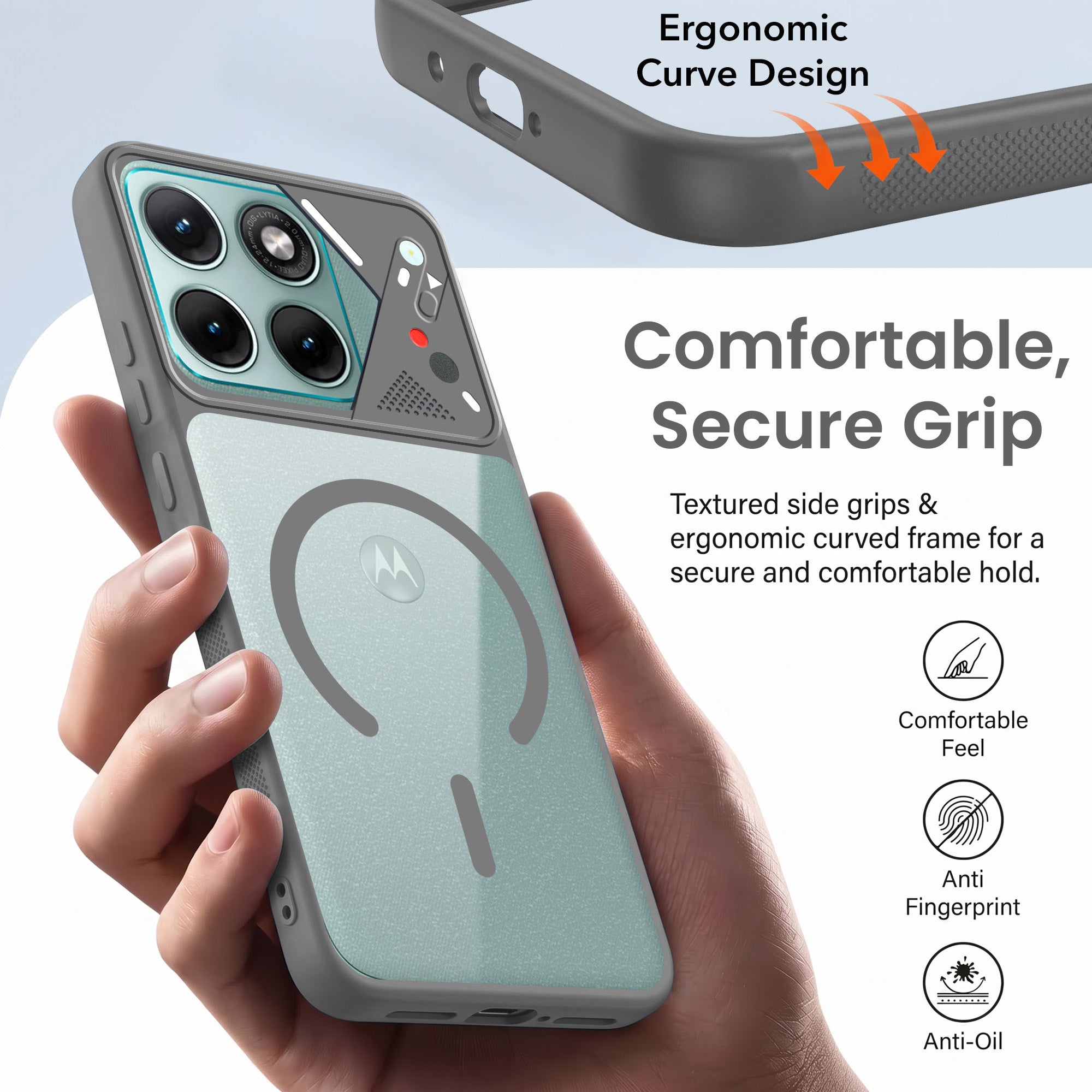 For Motorola Moto Edge 70 Fusion Back Cover Case Lifetime Anti-Yellow Clear (Camera Protection | Side Grip | Wireless MagSafe Compatible)
