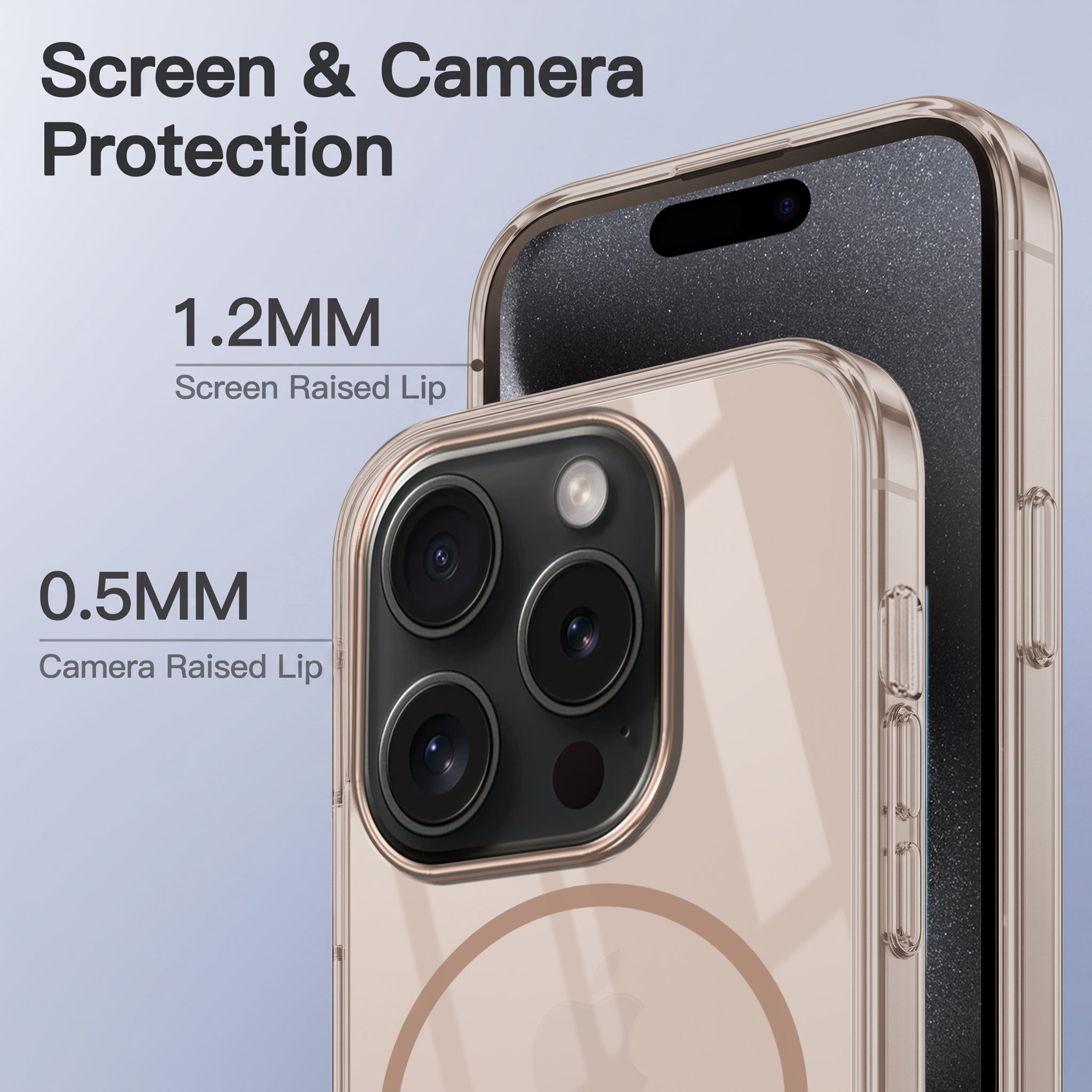 For Apple iPhone 15 Pro Max Back Case Cover Crystal Anti Yellow (Unbreakable PC | MagSafe Wireless Charging Support |Camera Protection Bump)