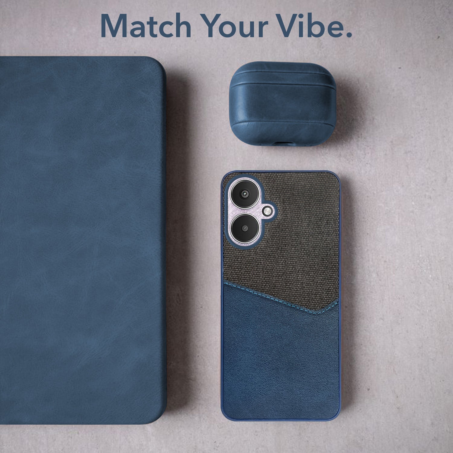 For Redmi 13C 5G Back Cover Case (Dual PU Leather Stitch | Professional Minimalist | Soft and Flexible)