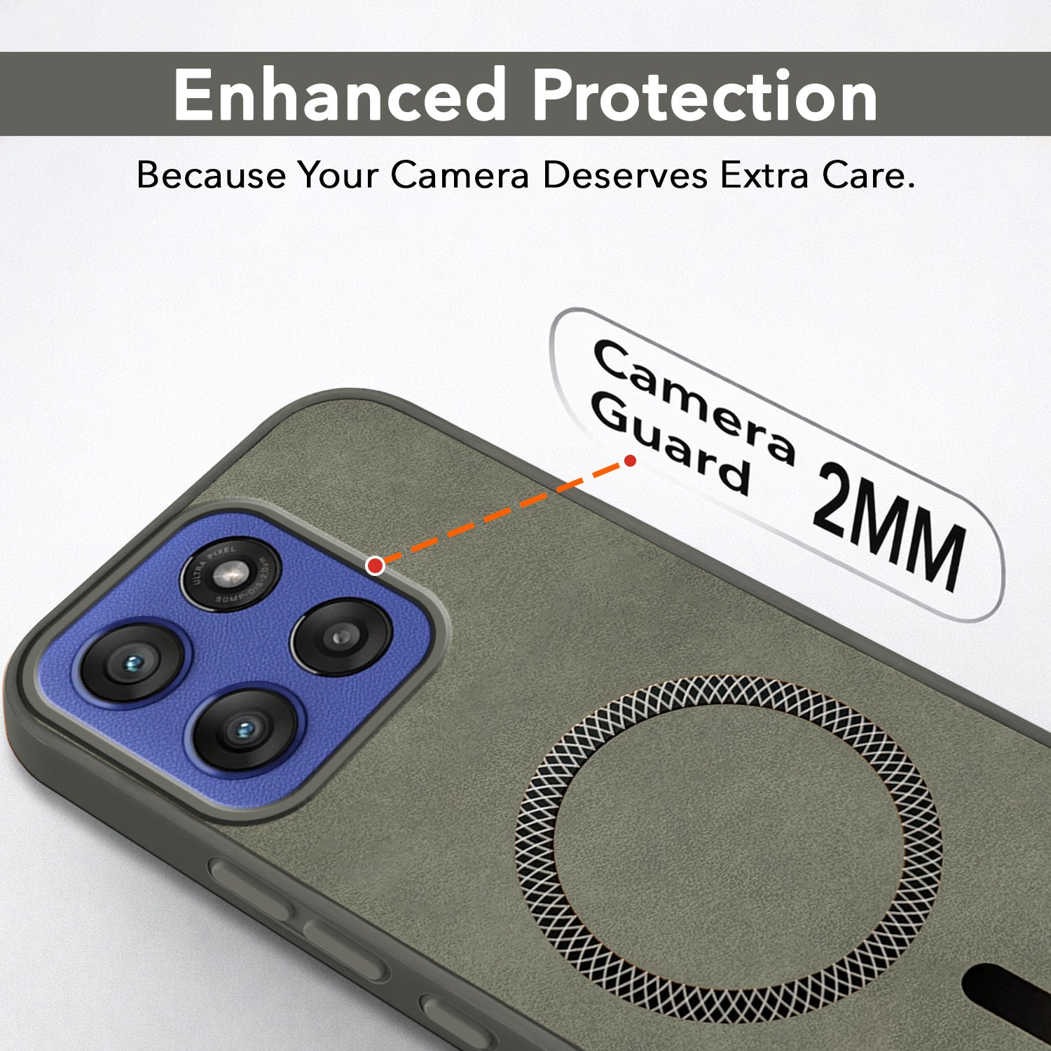For Motorola Moto Edge 60 Stylus Back Cover Case Leather Finish (MagSafe Compatible Wireless Charging | Soft Touch | Camera Bump Protection)